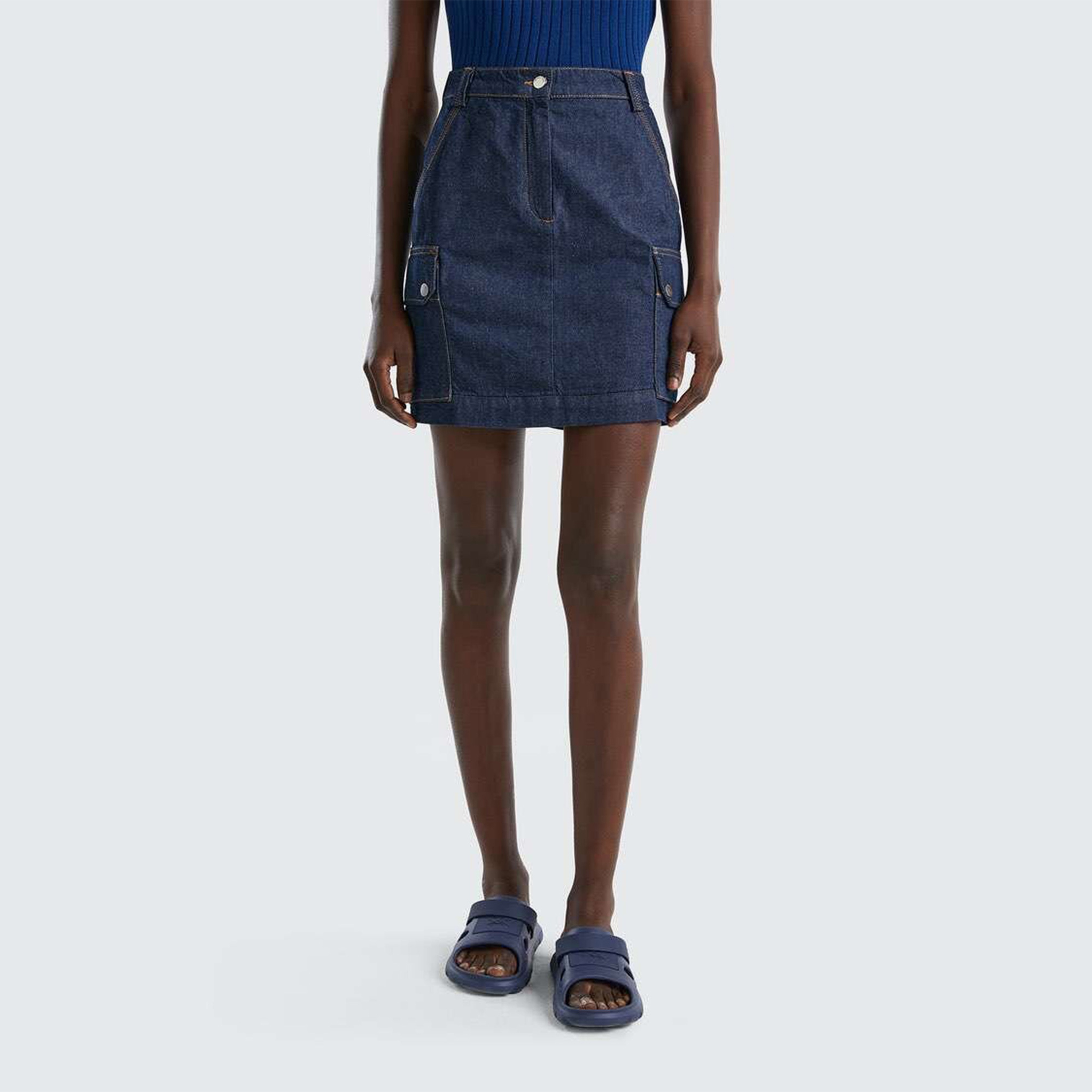 Benetton Kadın Lacivert Etek