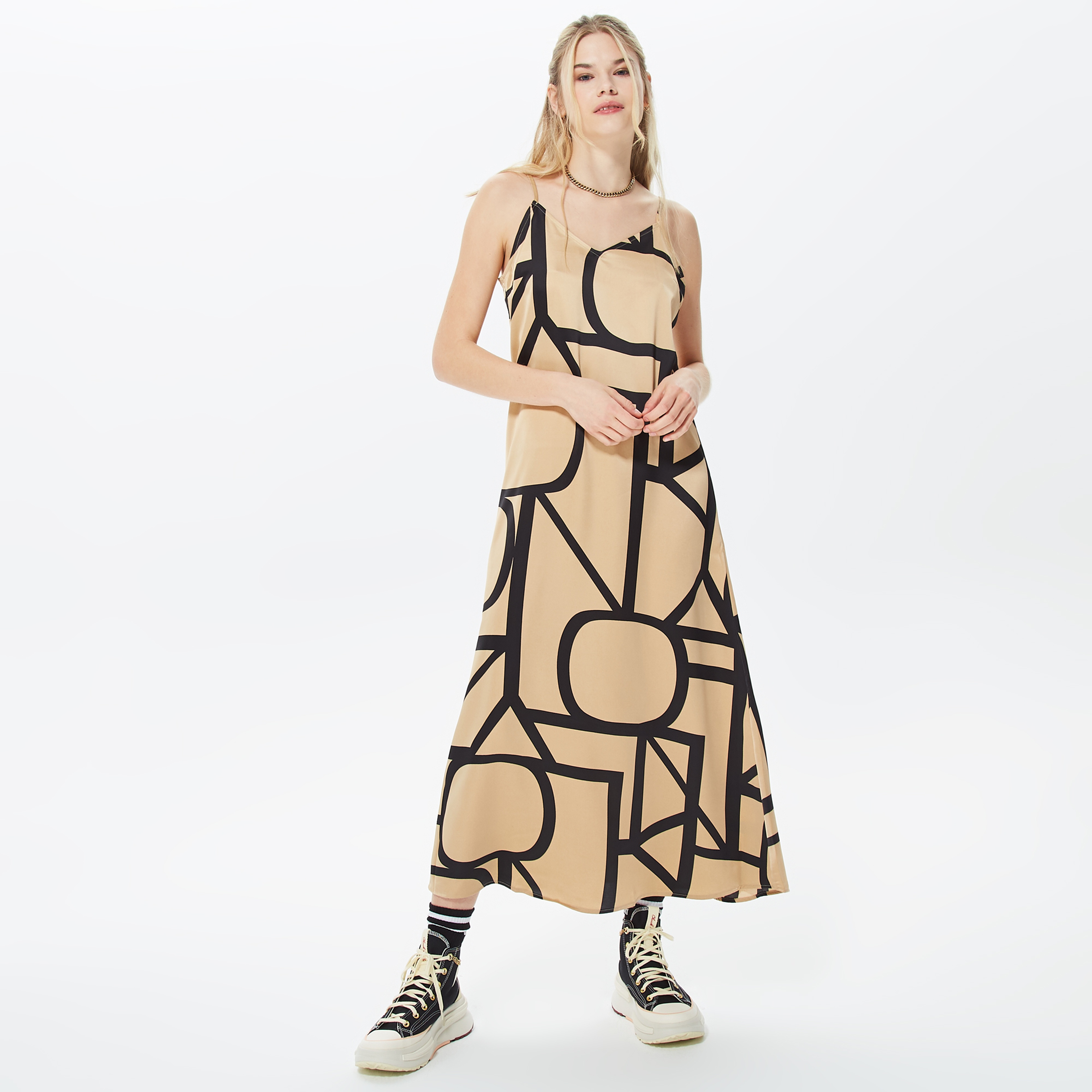 Only Onlamelia Midi Slip Kadın Bej Elbise