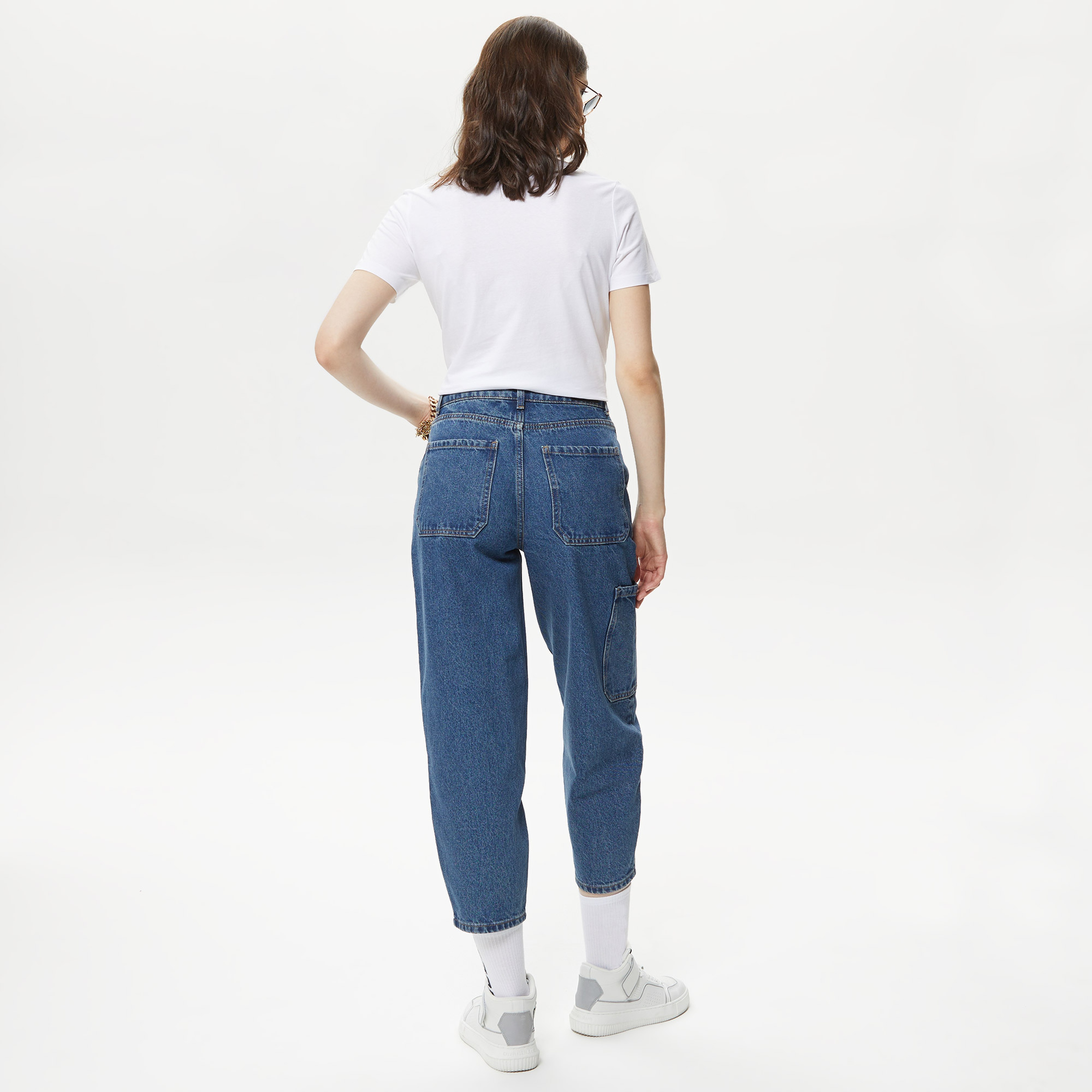 Only Onlmilani Balloon Cargo Ankle Add Kadın Mavi Jean