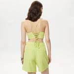 Only Onllaura Strap Tie Top Kadın Yeşil Bluz