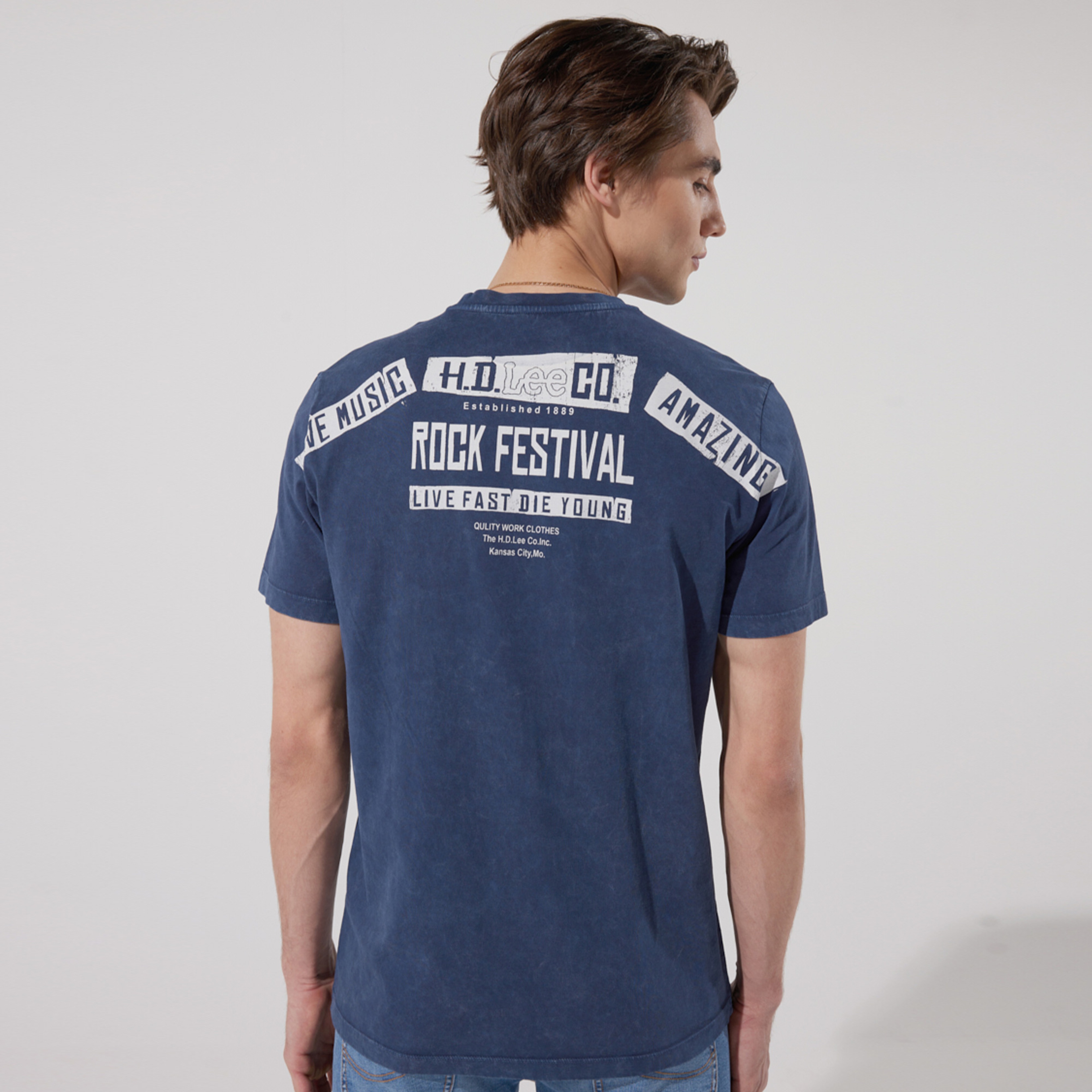 Lee Erkek Mavi T-Shirt