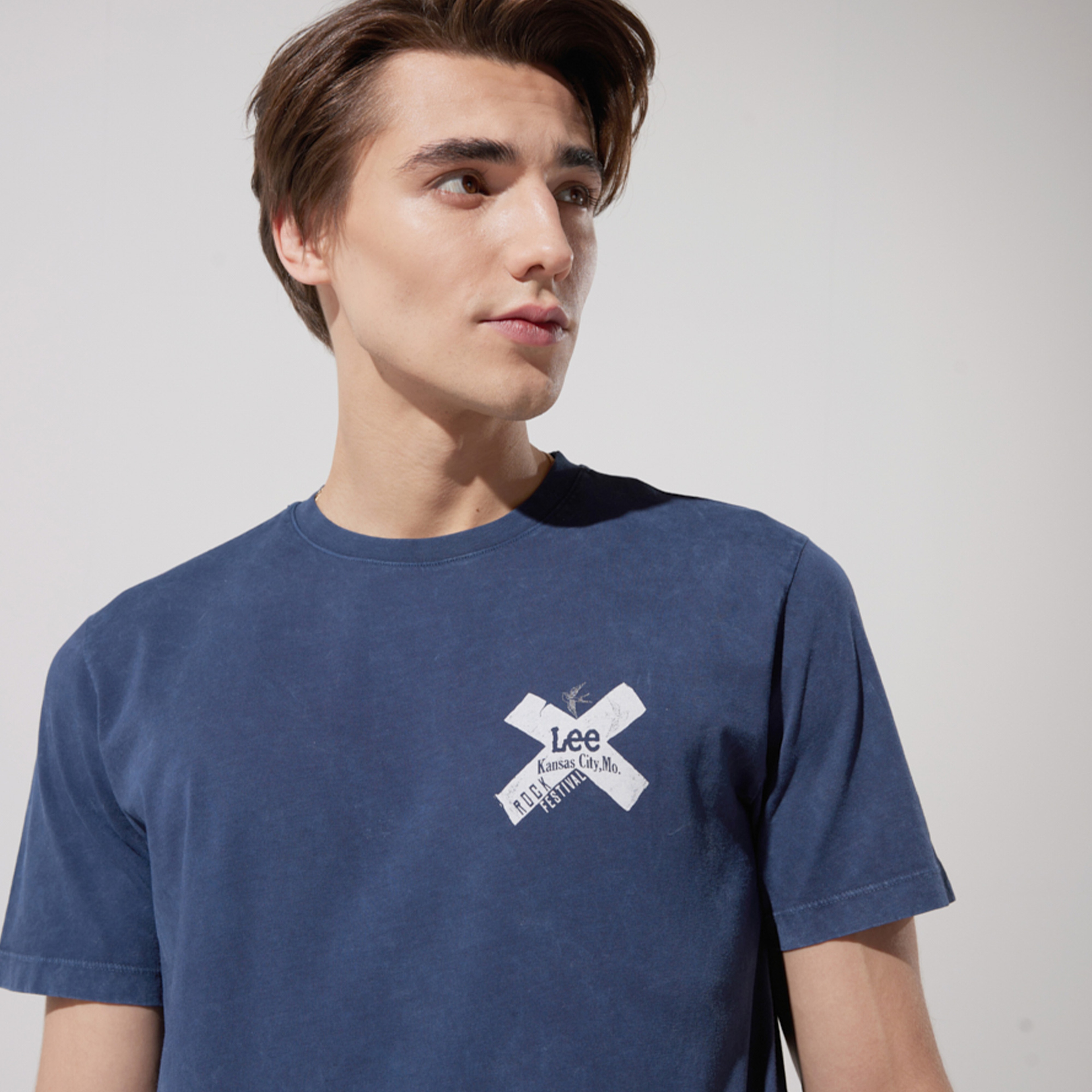 Lee Erkek Mavi T-Shirt