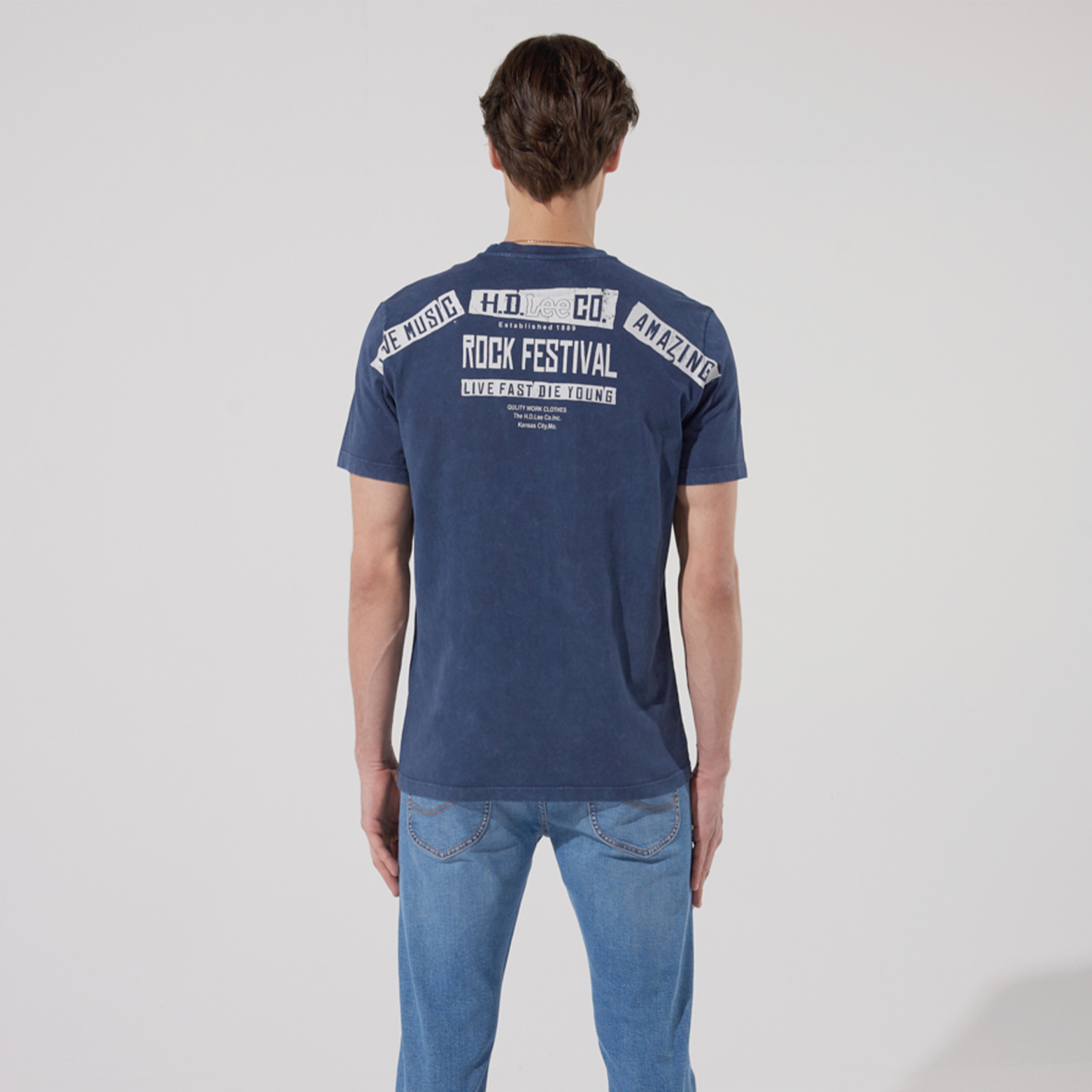 Lee Erkek Mavi T-Shirt