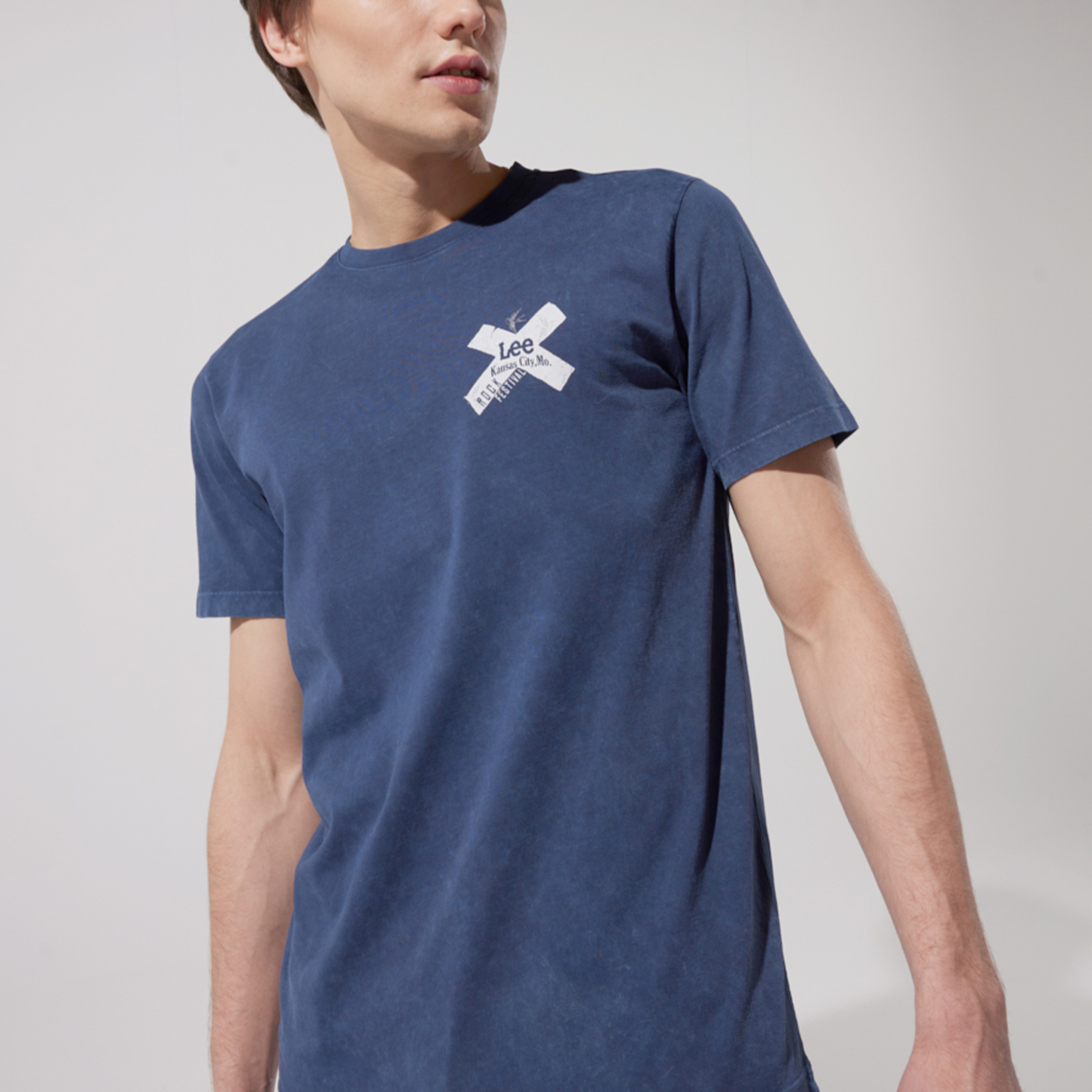 Lee Erkek Mavi T-Shirt