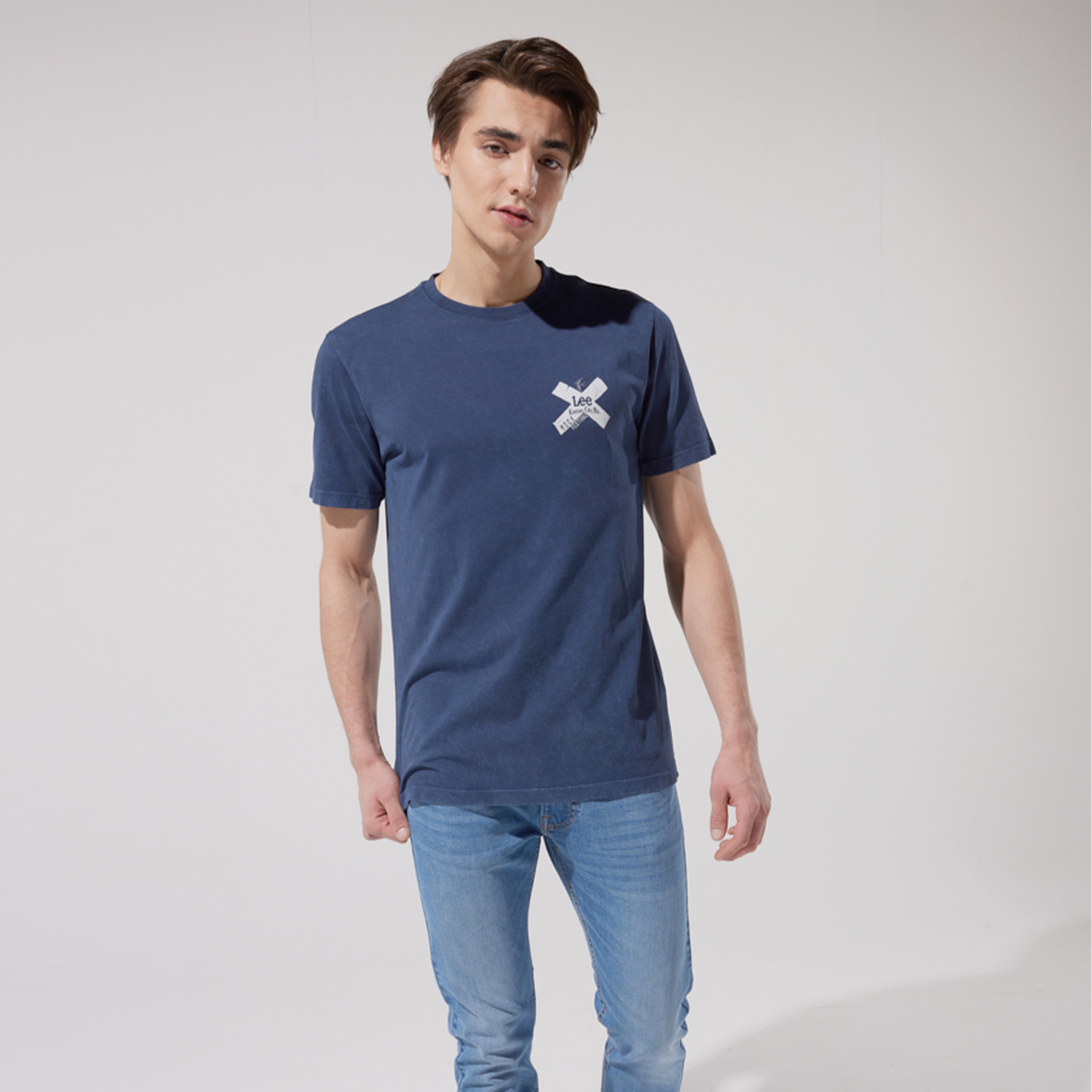 Lee Erkek Mavi T-Shirt