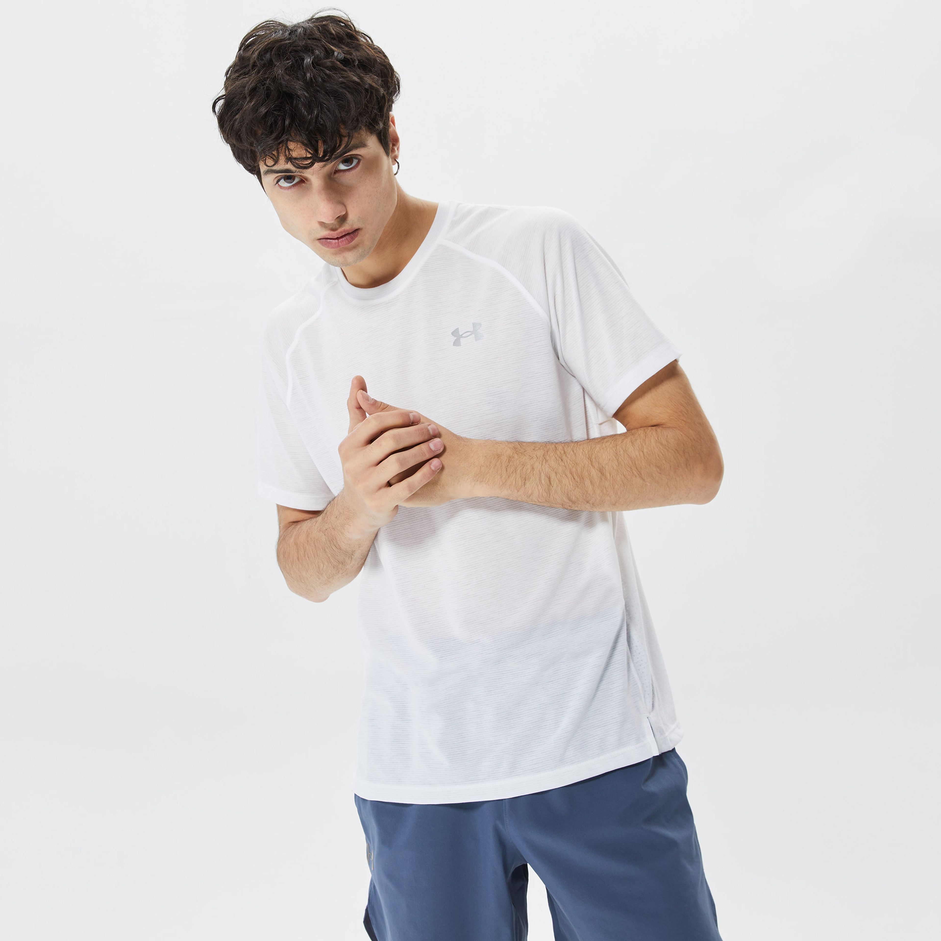 Under Armour Streaker Erkek Beyaz T-Shirt