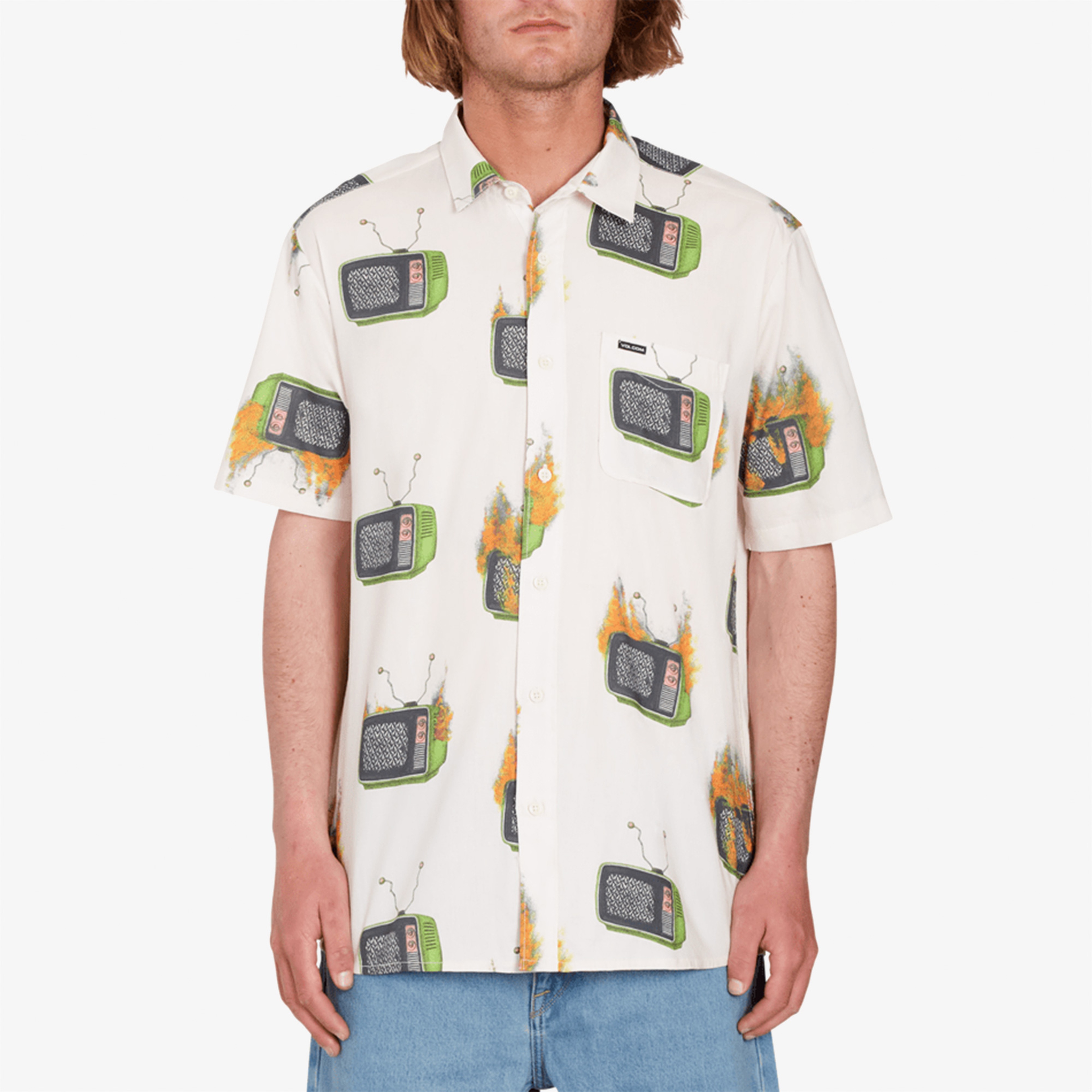Volcom Fa Hager Woven Erkek Beyaz Gömlek