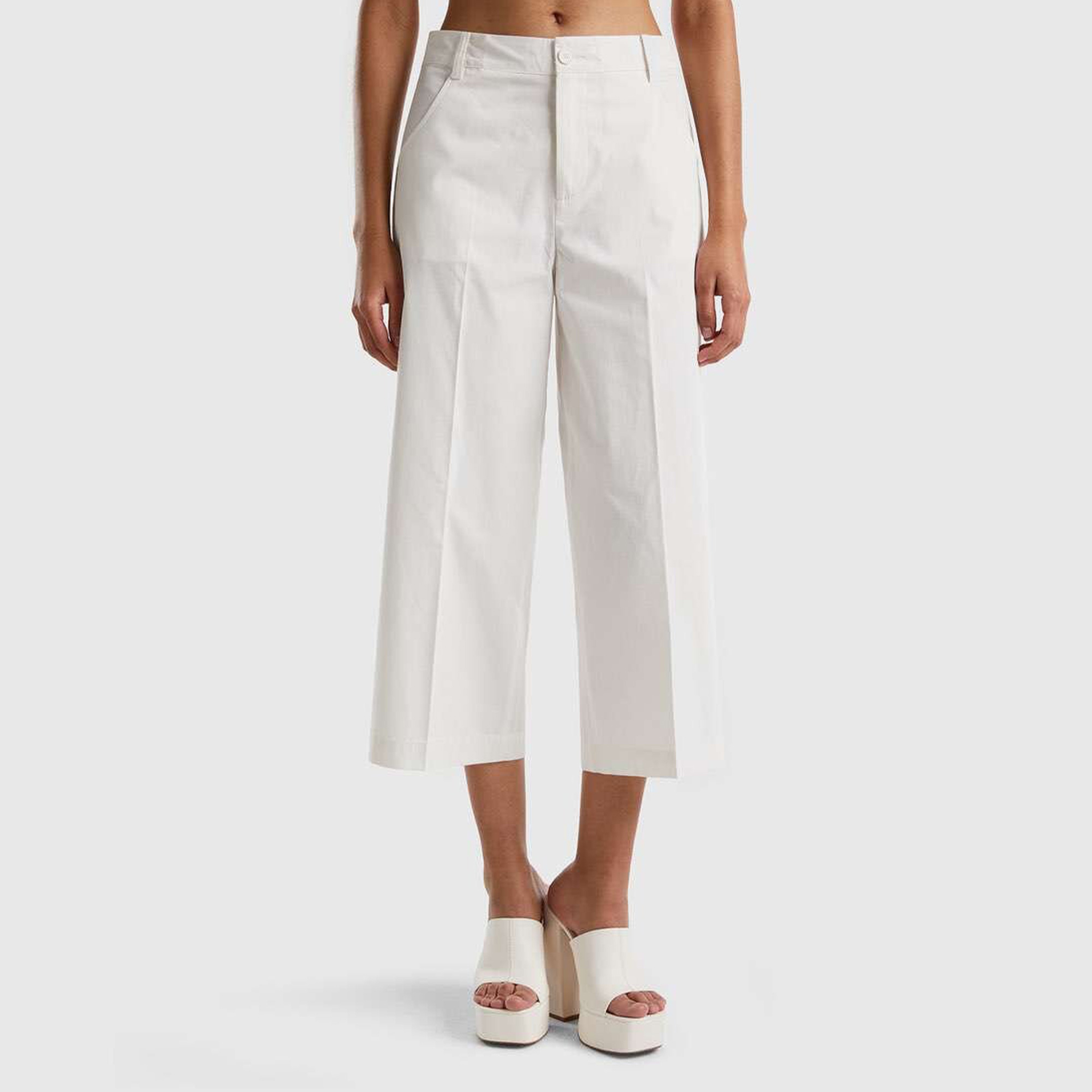 Benetton Kadın Krem Pantolon