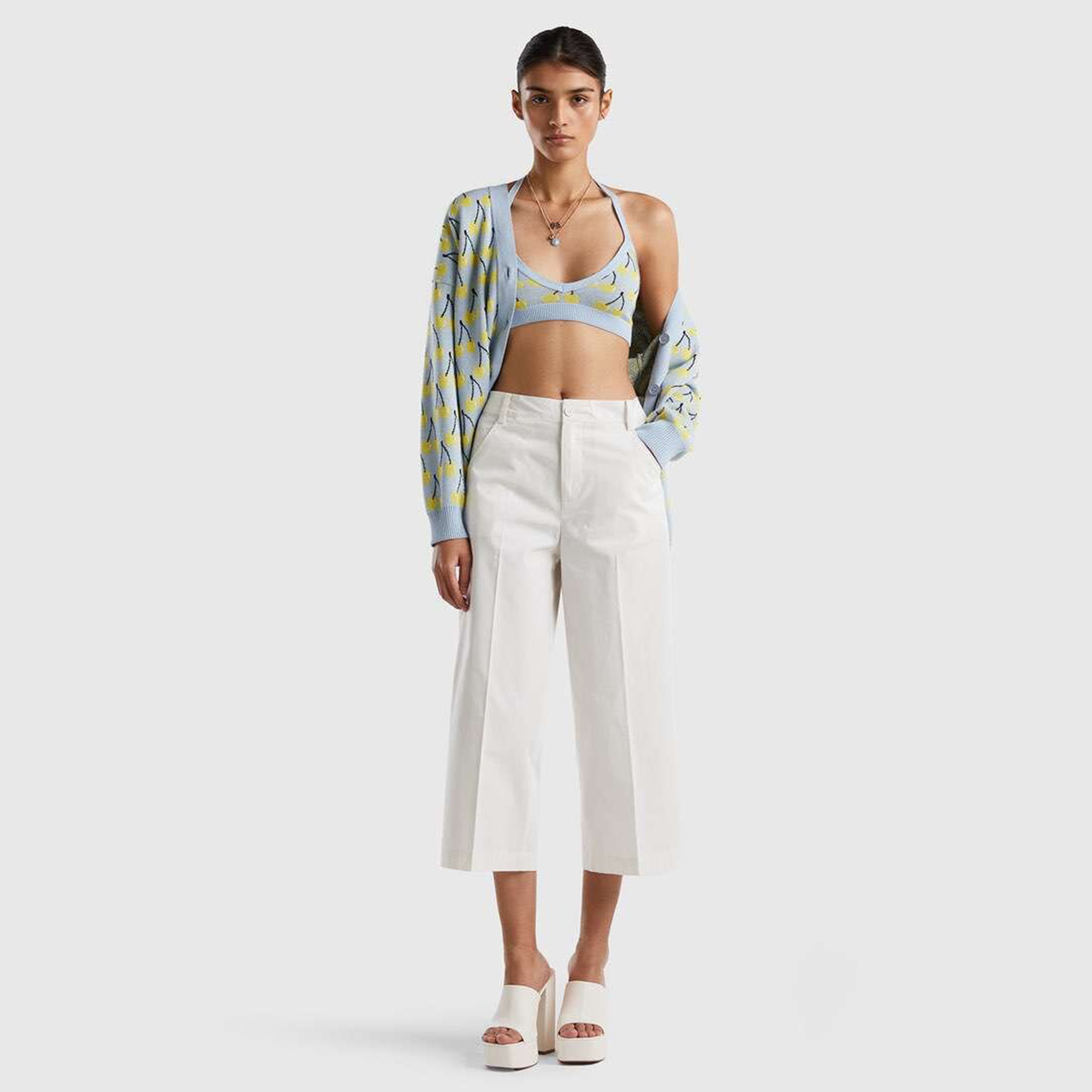 Benetton Kadın Krem Pantolon