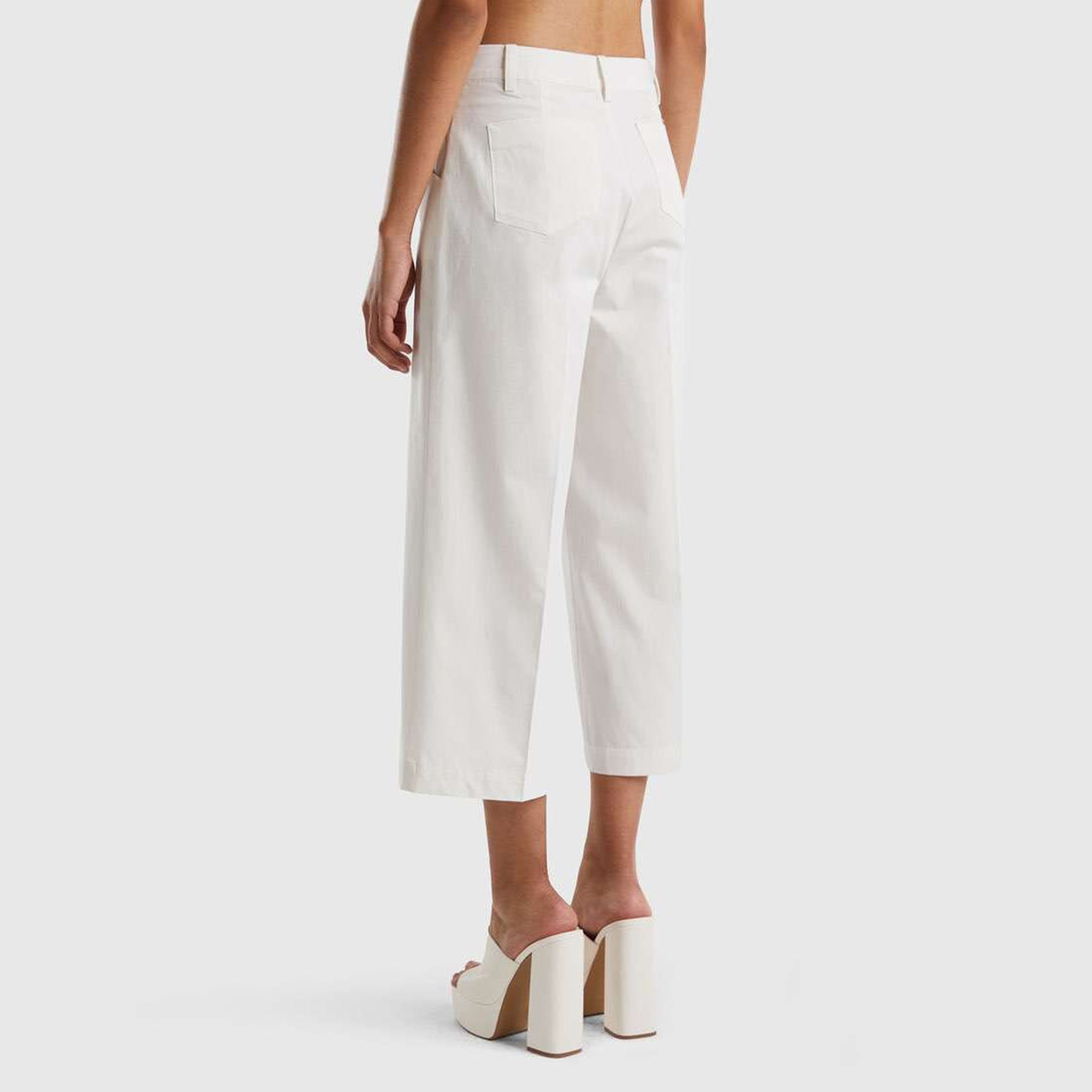 Benetton Kadın Krem Pantolon