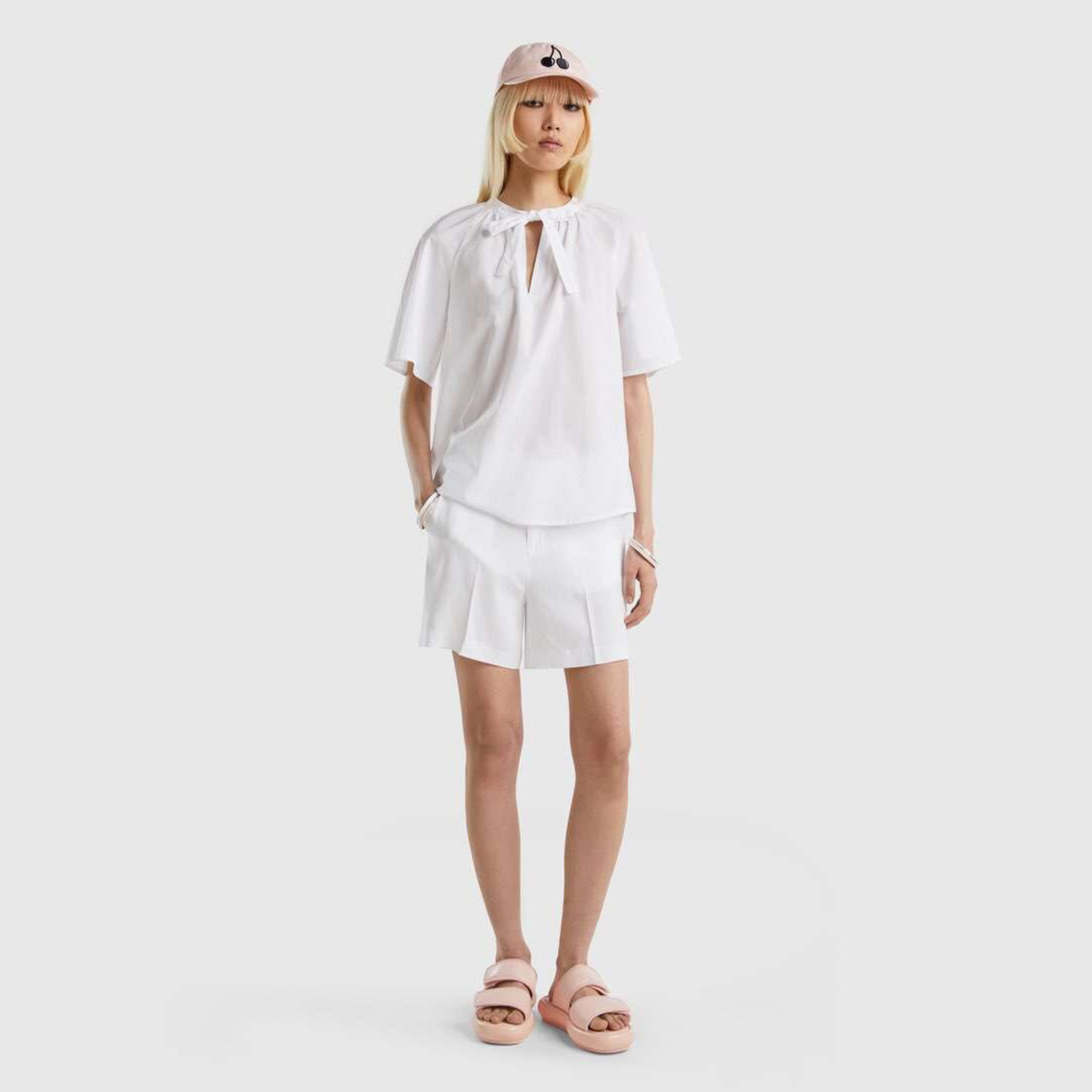 Benetton Kadın Beyaz Şort