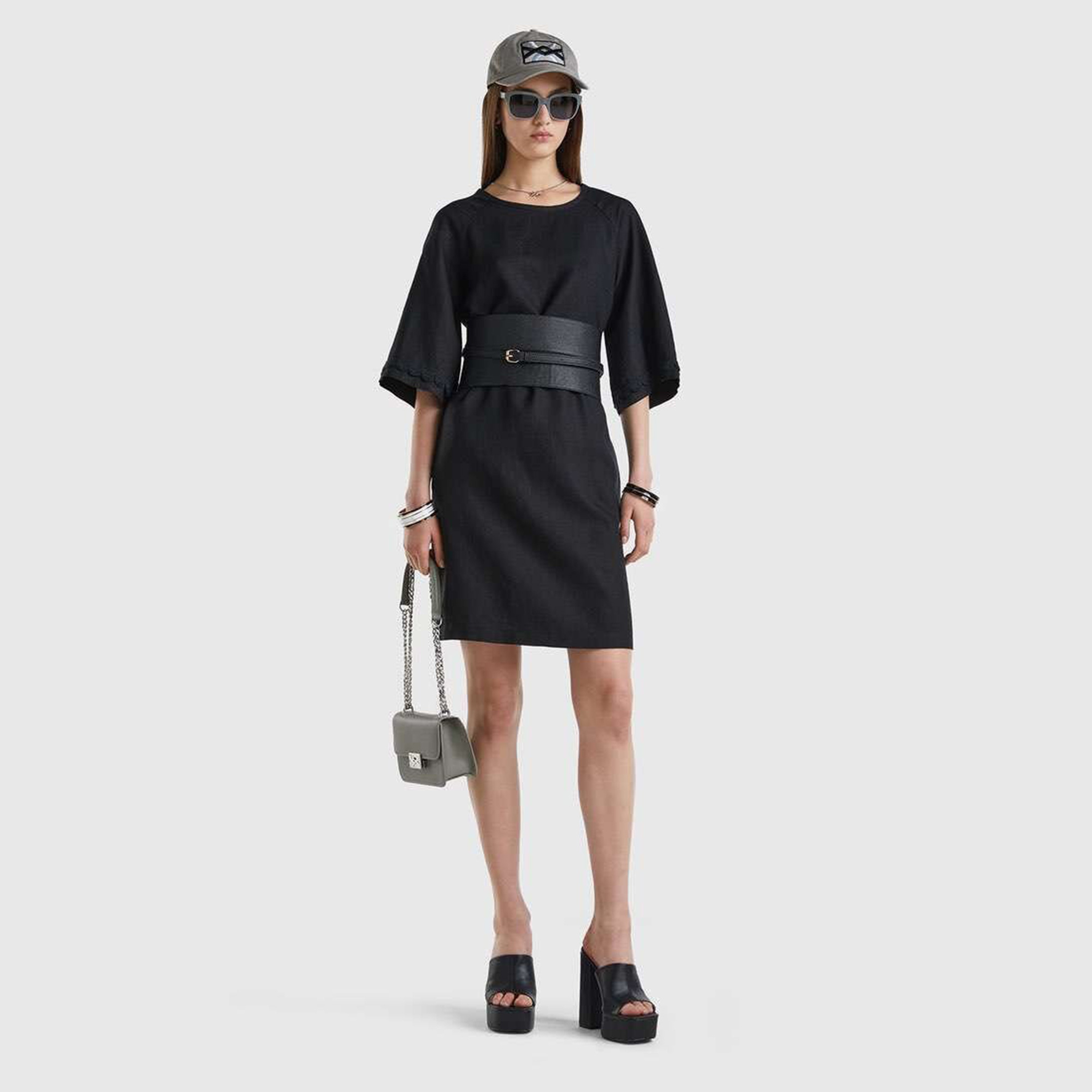 Benetton Kadın Siyah Elbise