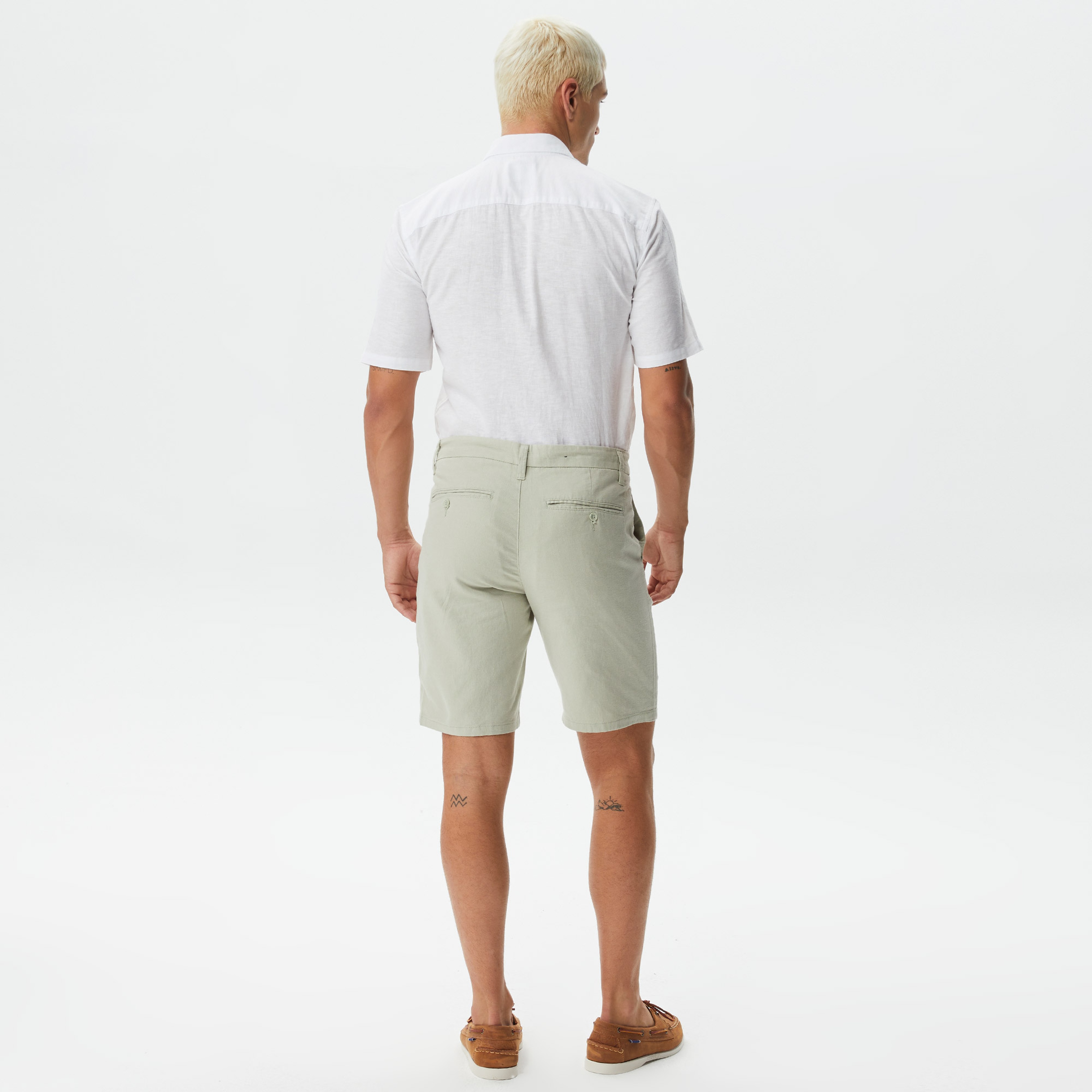 ONLY&SONS Onsmark Cotton Keten Erkek Gri Şort