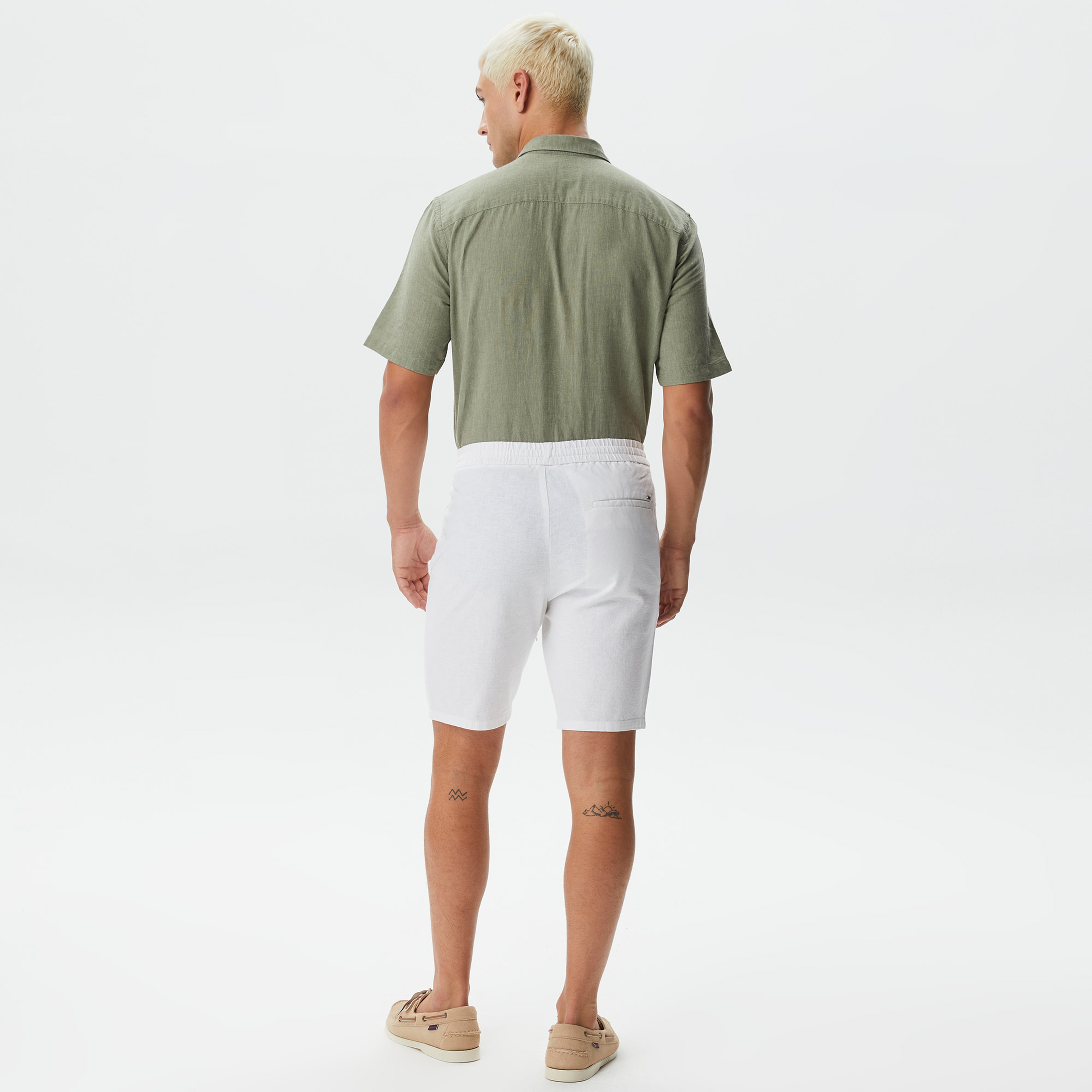 ONLY&SONS Onslinus Cot Lin Erkek Beyaz Şort