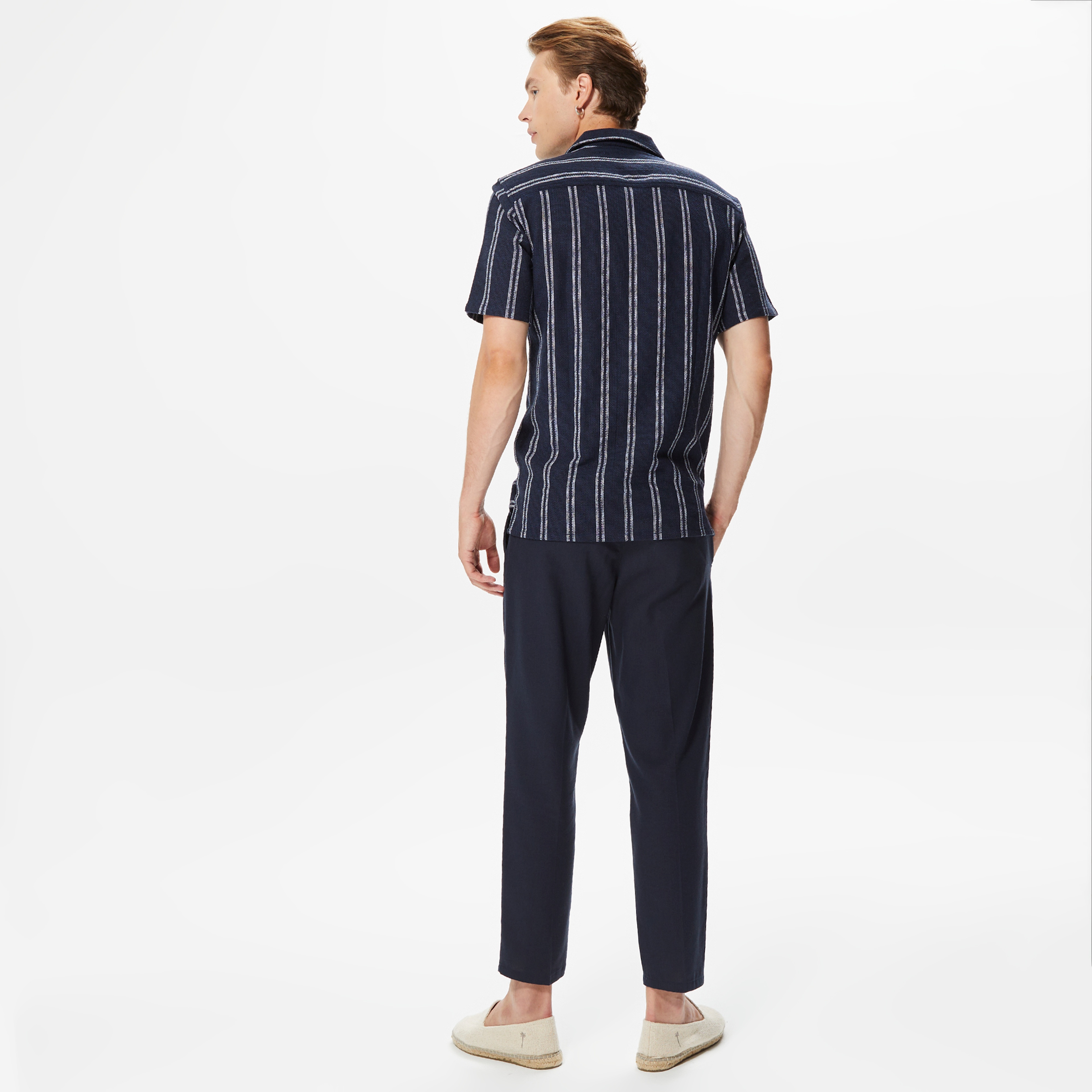 ONLY&SONS Onsleo Crop Keten Mix Erkek Lacivert Pantolon