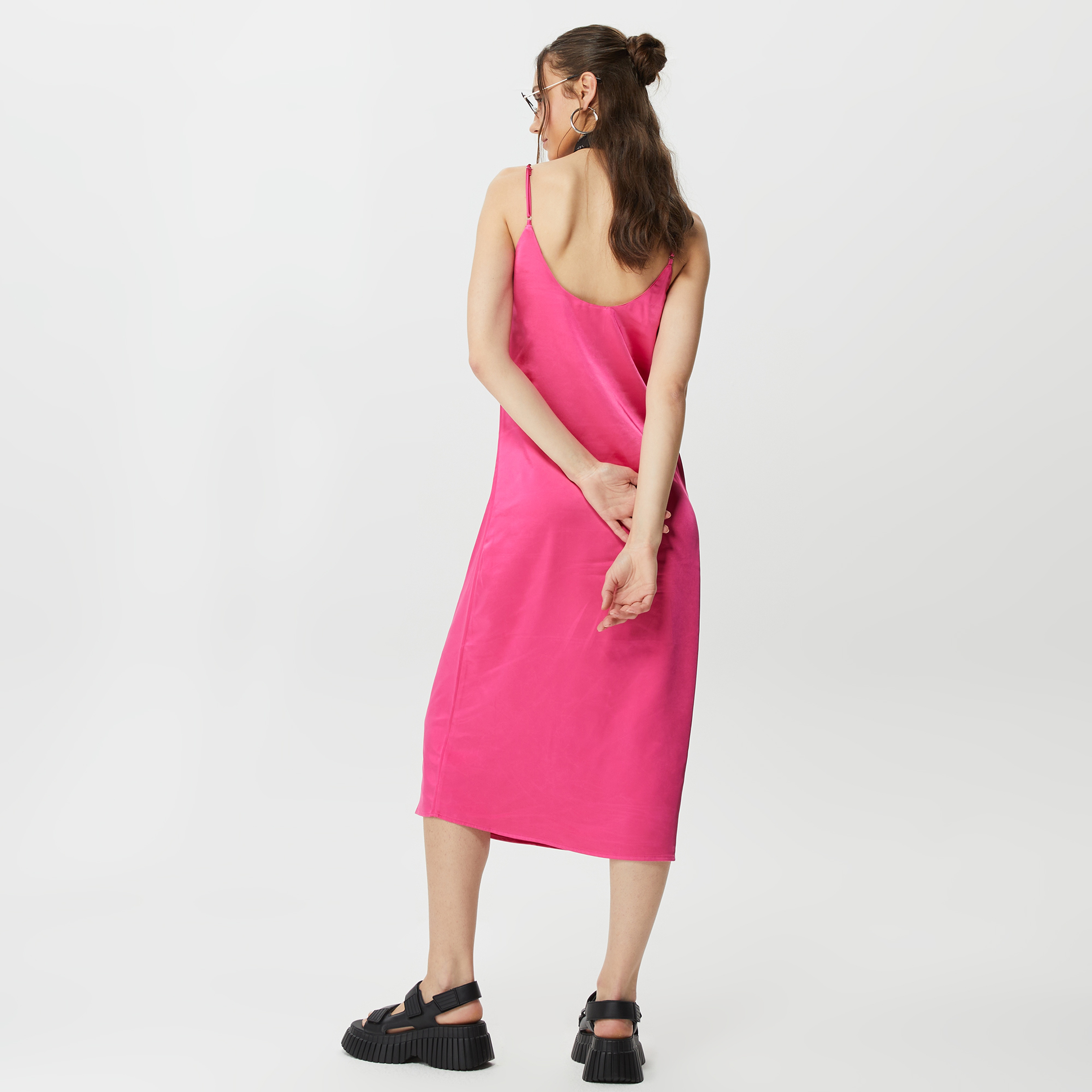 Only Onlmayra Slip Tie Satin Kadın Pembe Elbise