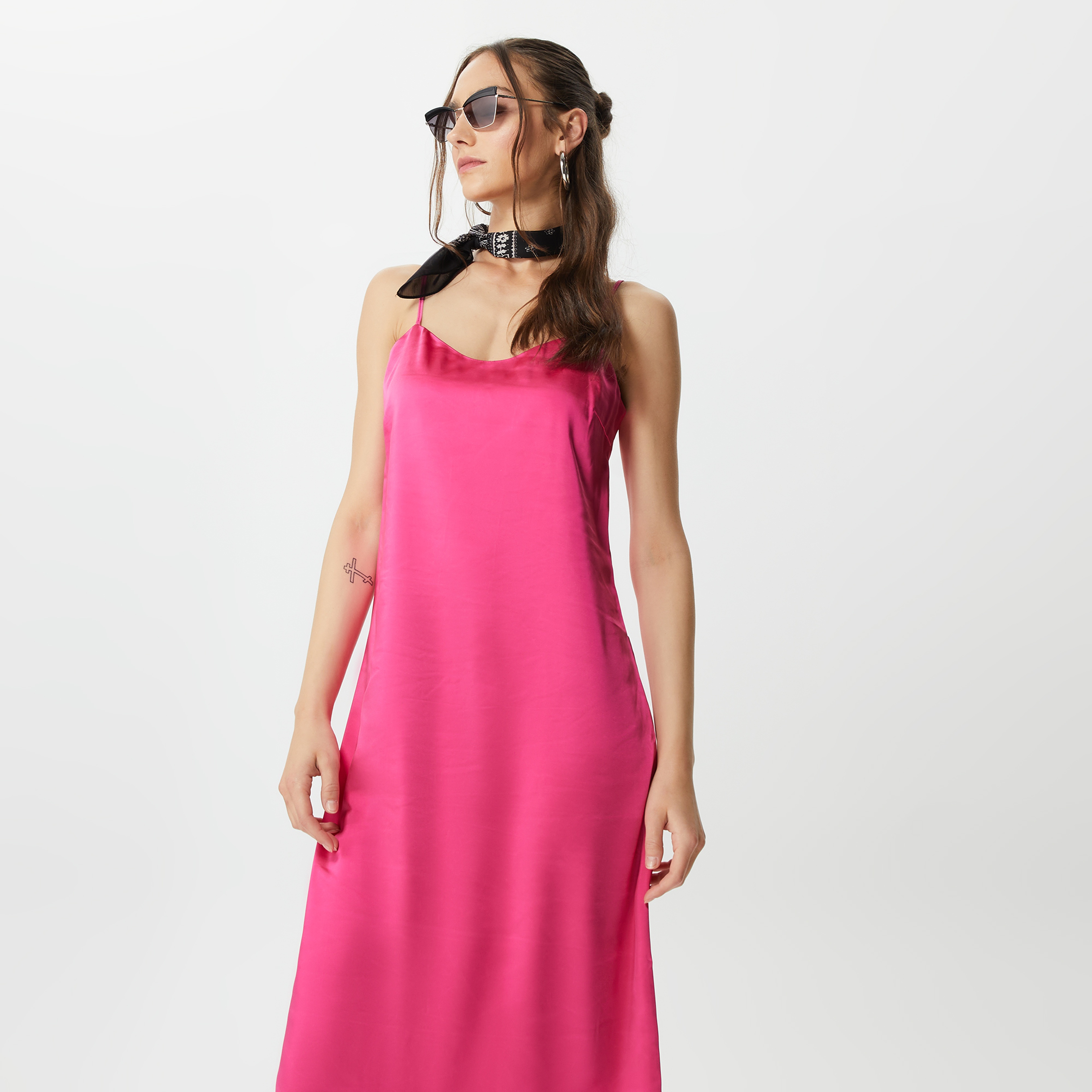 Only Onlmayra Slip Tie Satin Kadın Pembe Elbise