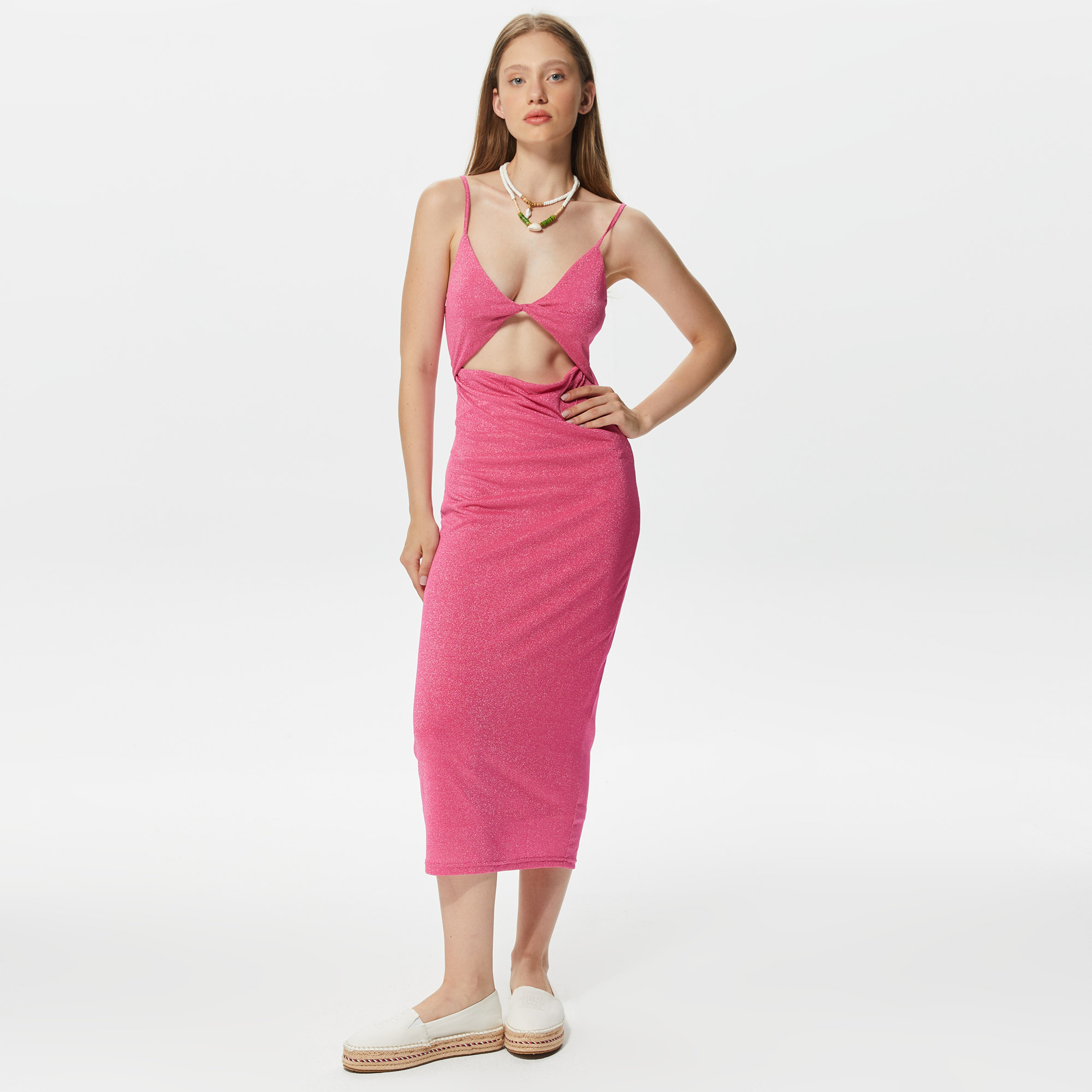 Only Onldebbie Glitter Kadın Pembe Elbise