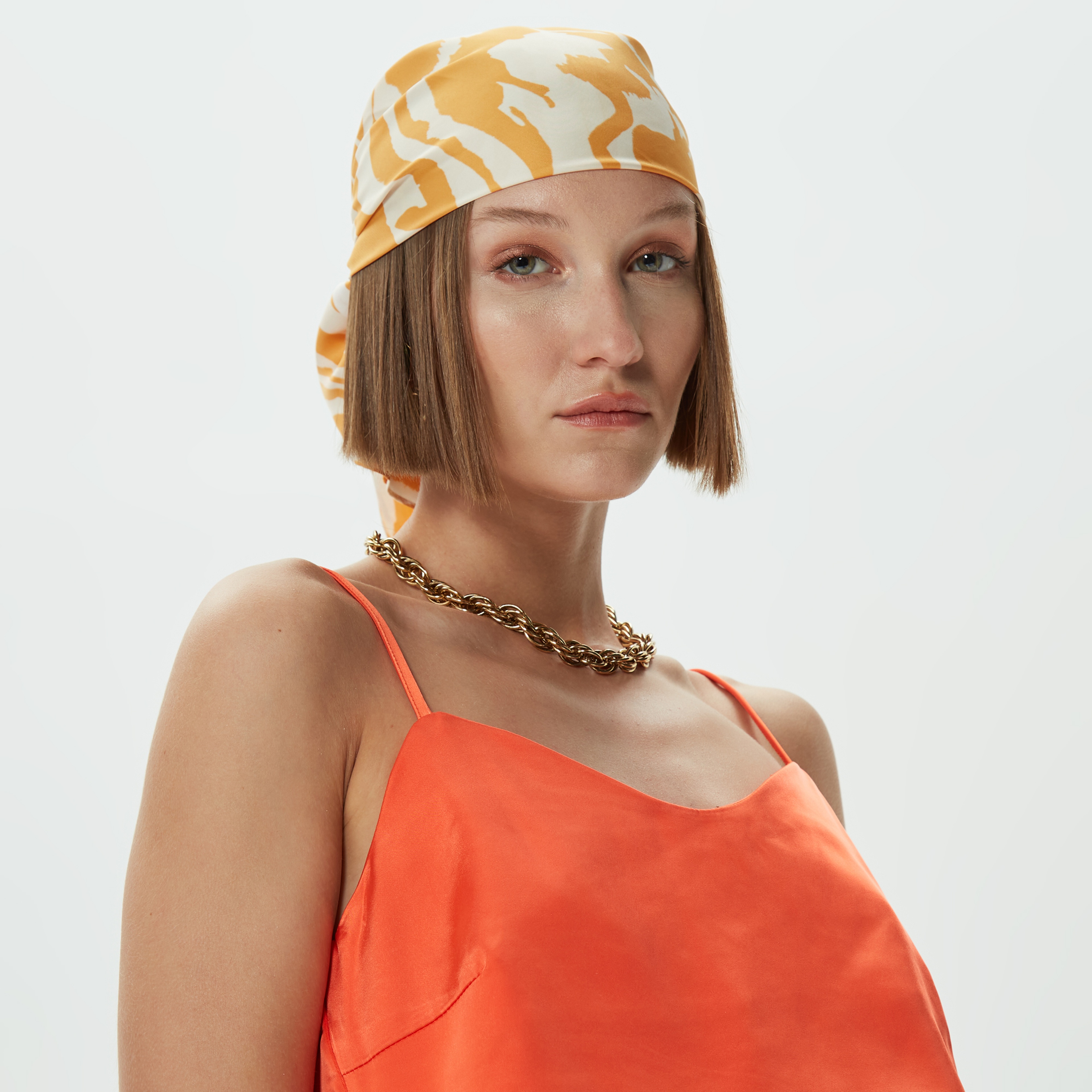 Only Onlmayra Tie Satin Kadın Turuncu Bluz