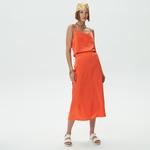Only Onlmayra Tie Satin Kadın Turuncu Bluz