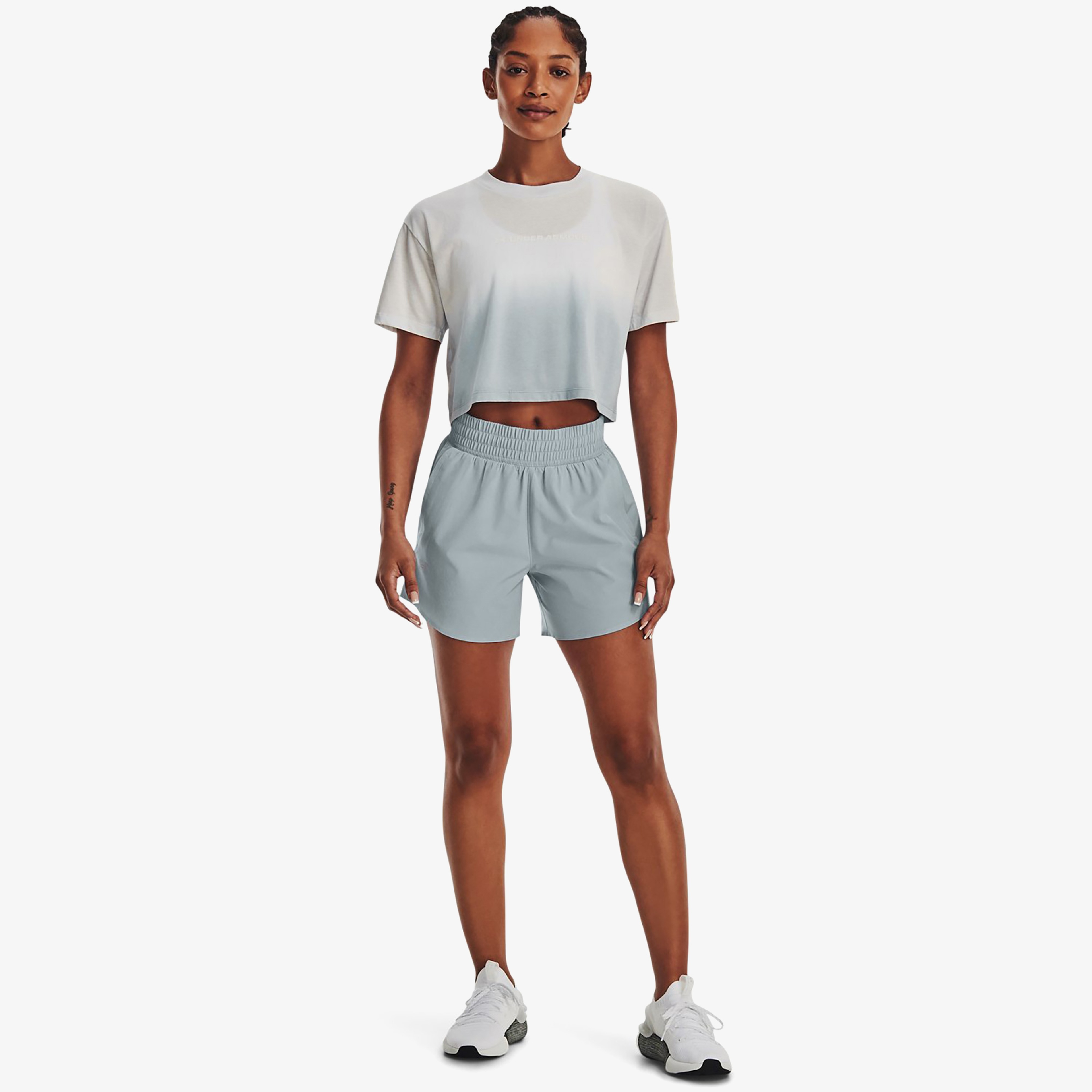 Under Armour Branded Dip Dye Crop Kadın Yeşil T-Shirt