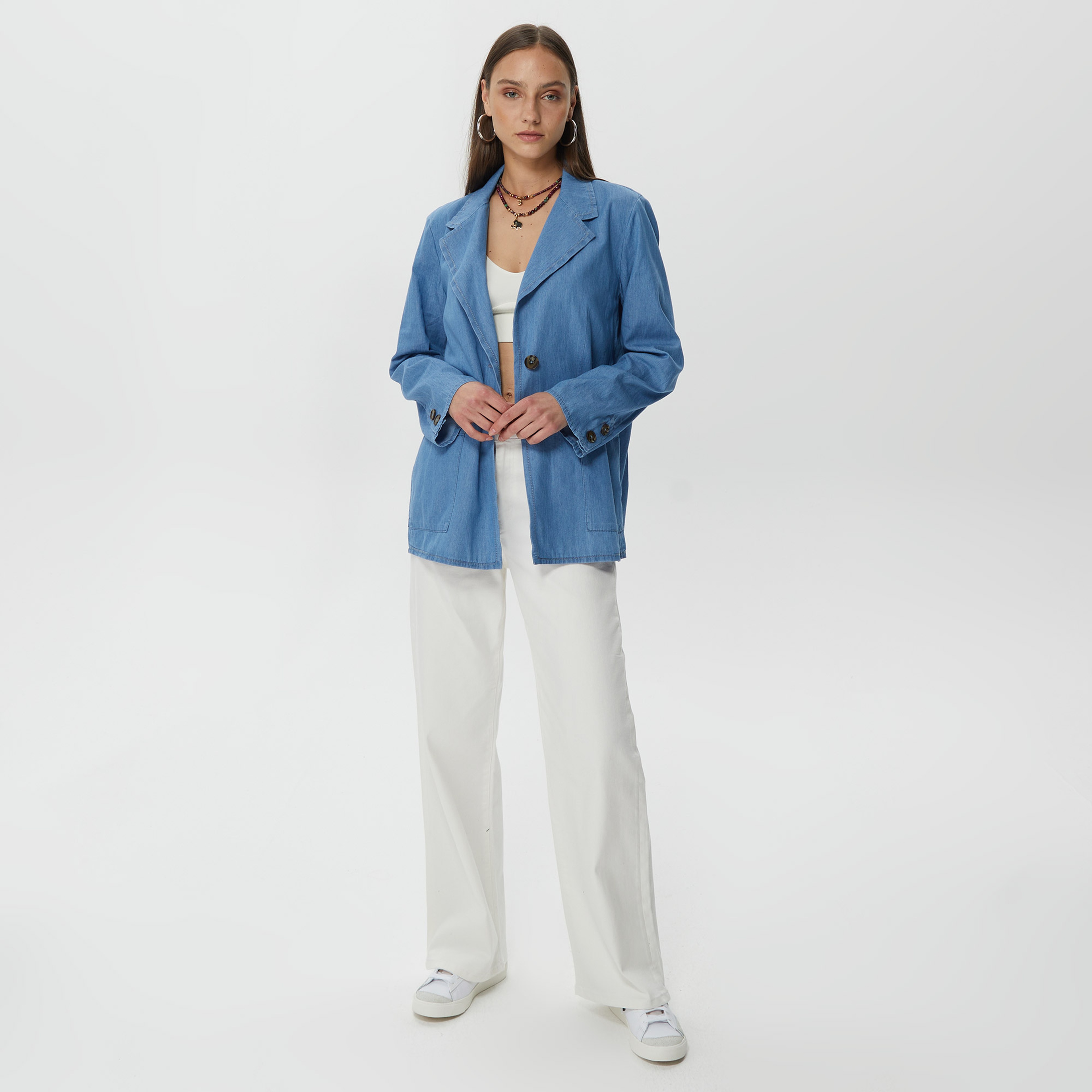 Benetton Kadın Mavi Ceket