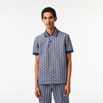 Erkek Classic Fit Monogram Lacivert Polo