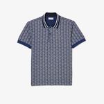 Erkek Classic Fit Monogram Lacivert Polo