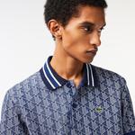 Erkek Classic Fit Monogram Lacivert Polo