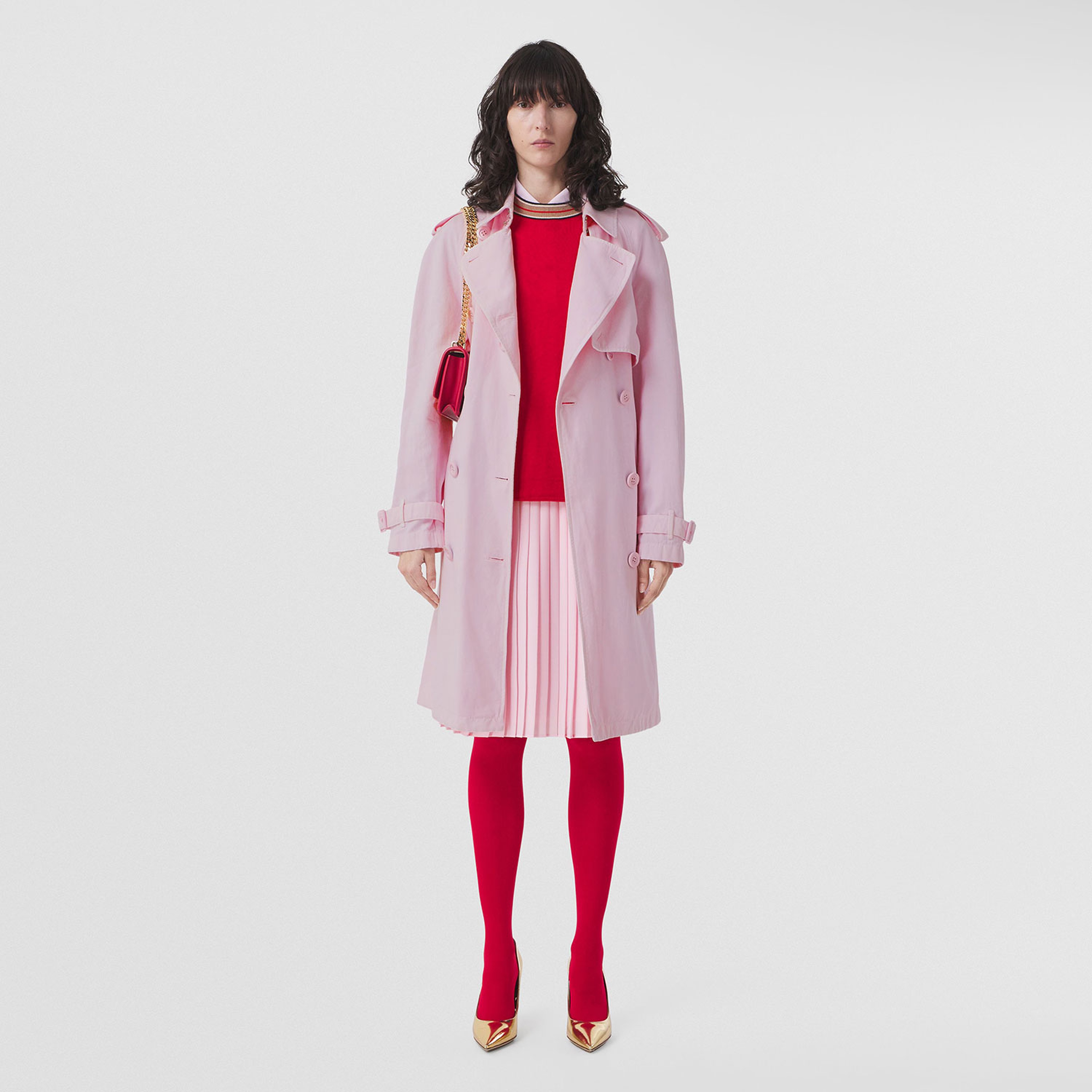 Burberry Kadın Pembe Trençkot
