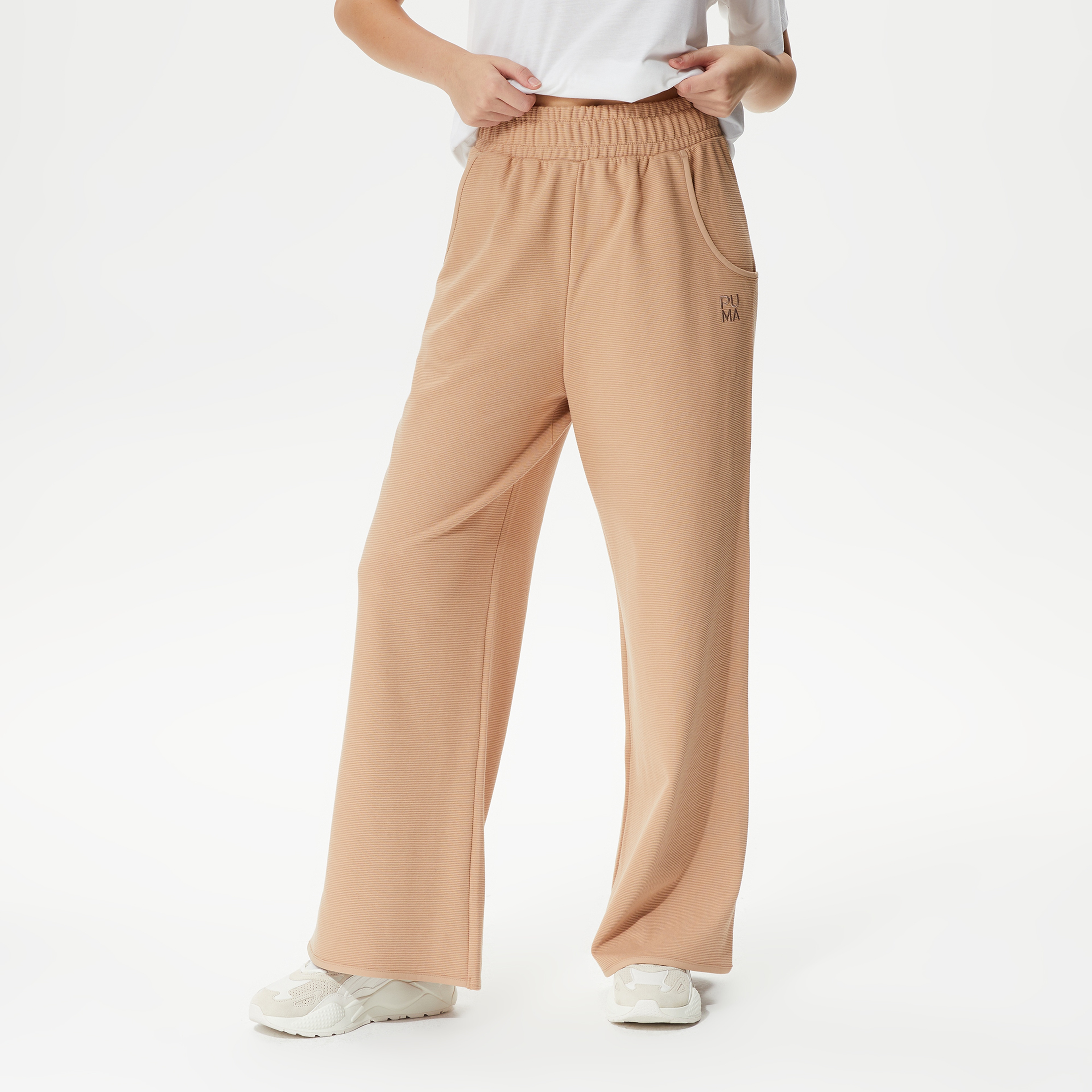 Puma Infuse Wide Leg Kadın Bej Eşofman Altı