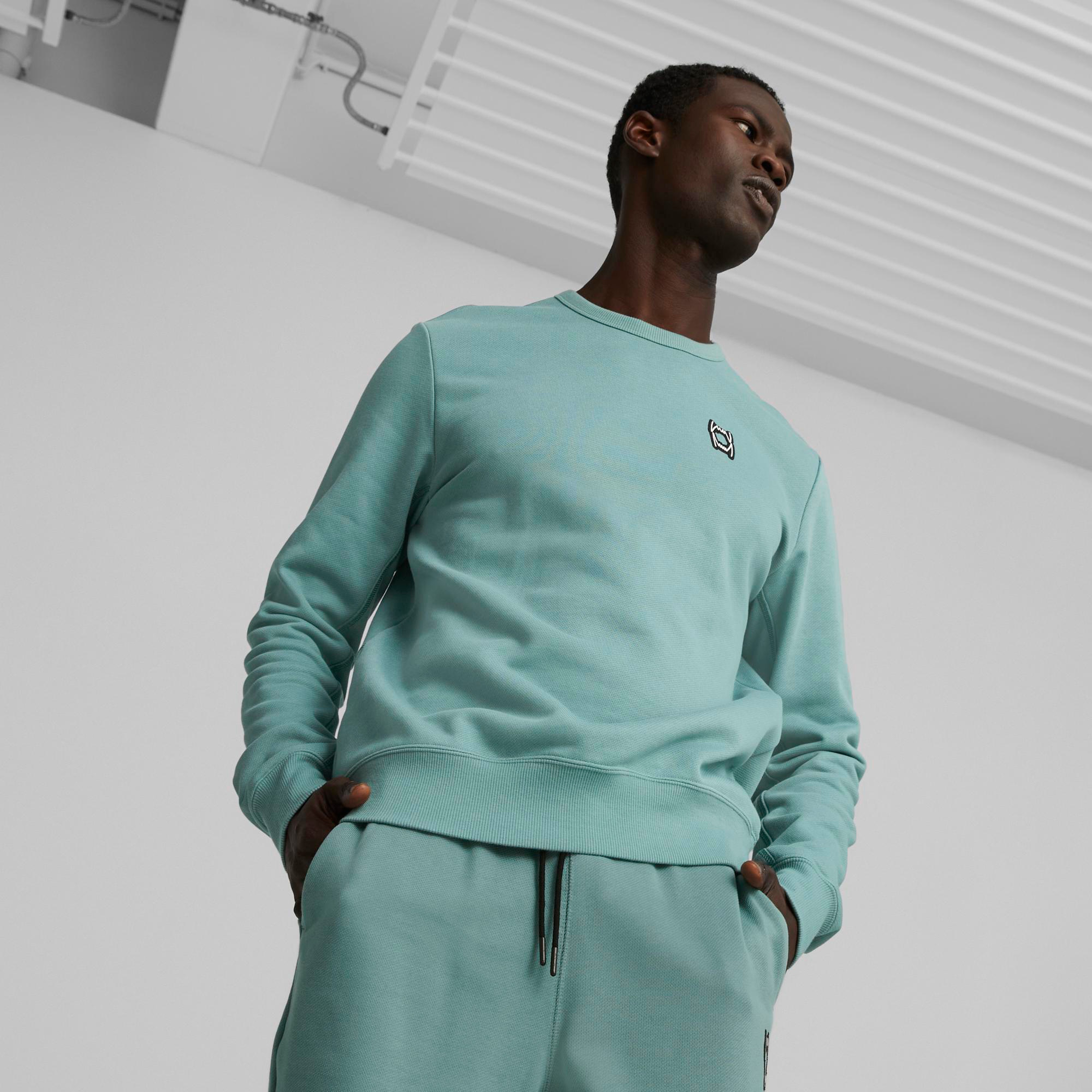 Puma Pivot Crew EMB Erkek Yeşil Sweatshirt