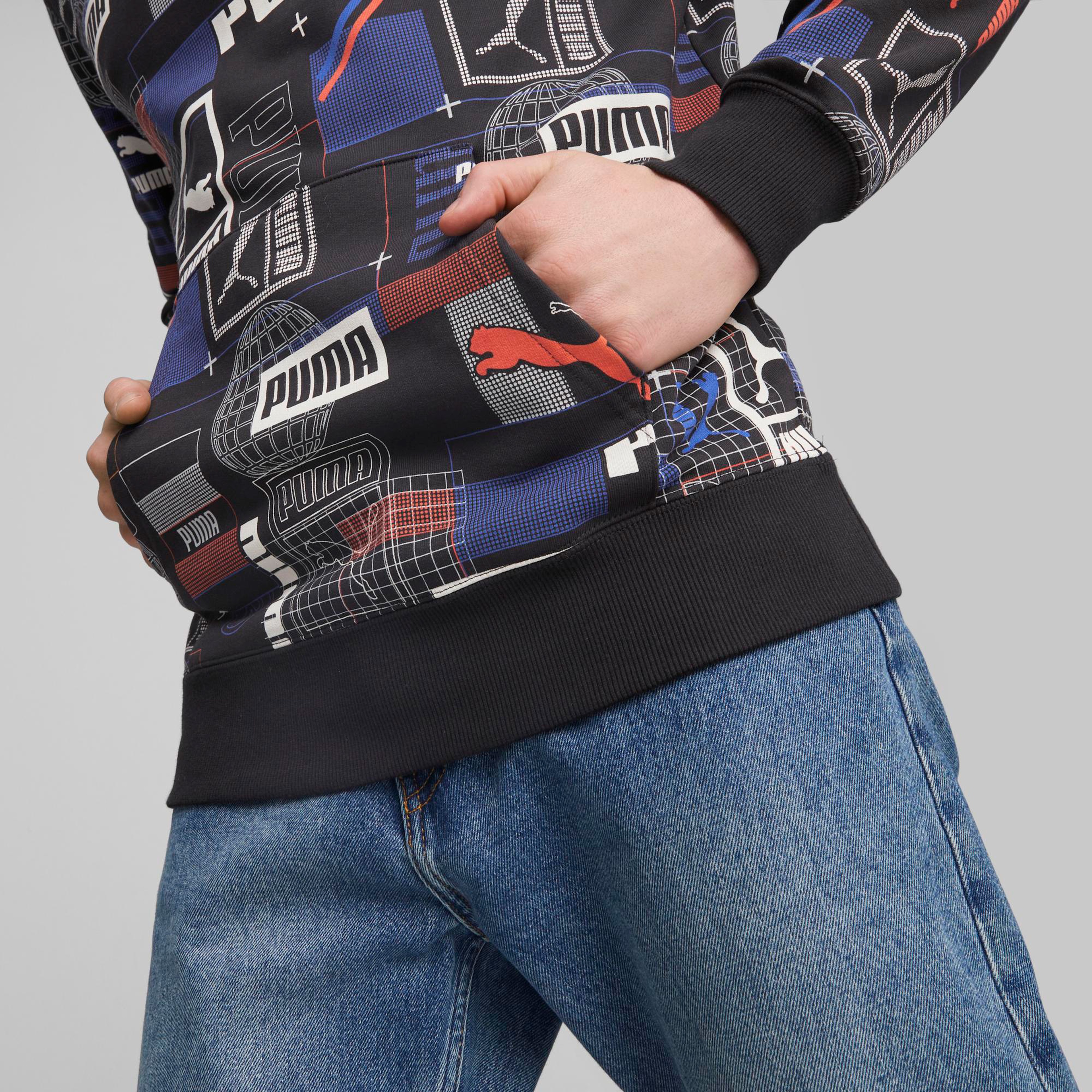 Puma Classics GEN. AOP Erkek Siyah Hoodie