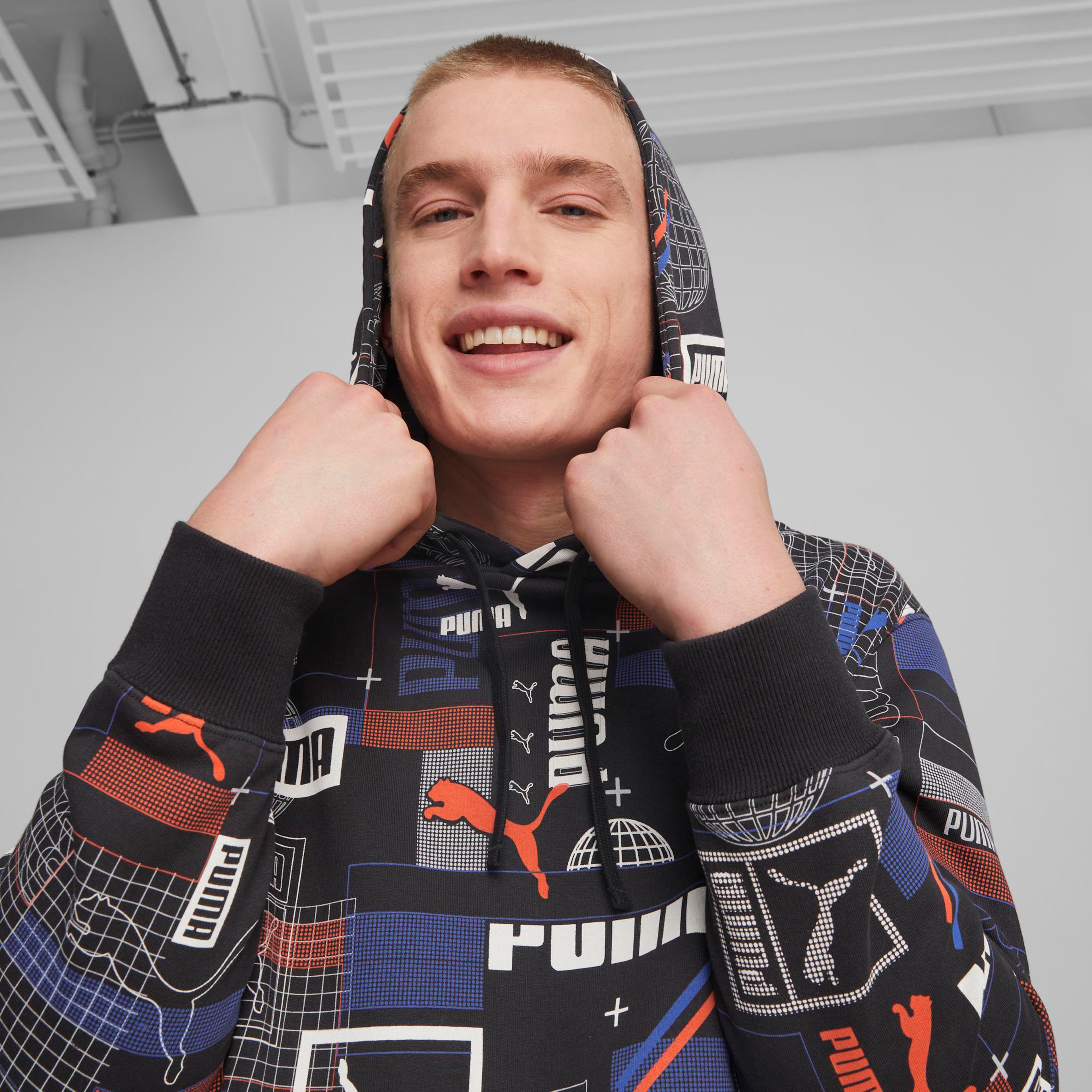 Puma Classics GEN. AOP Erkek Siyah Hoodie