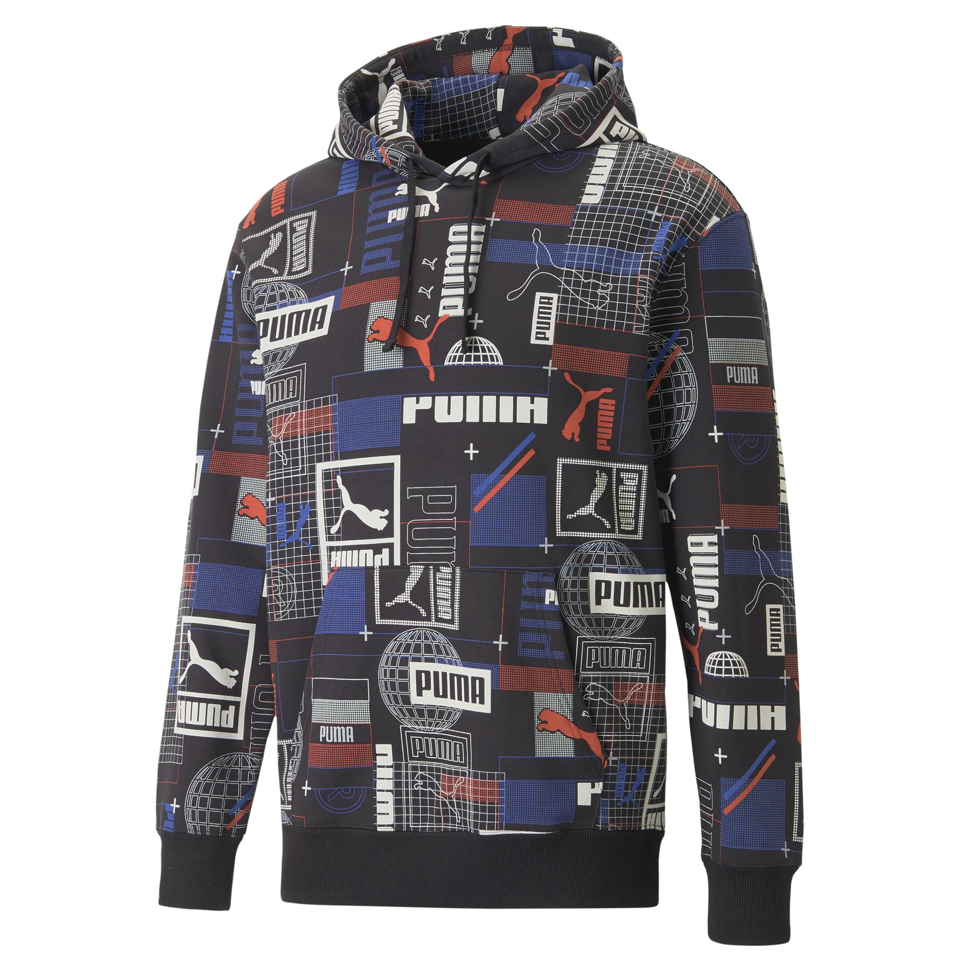 Puma Classics GEN. AOP Erkek Siyah Hoodie