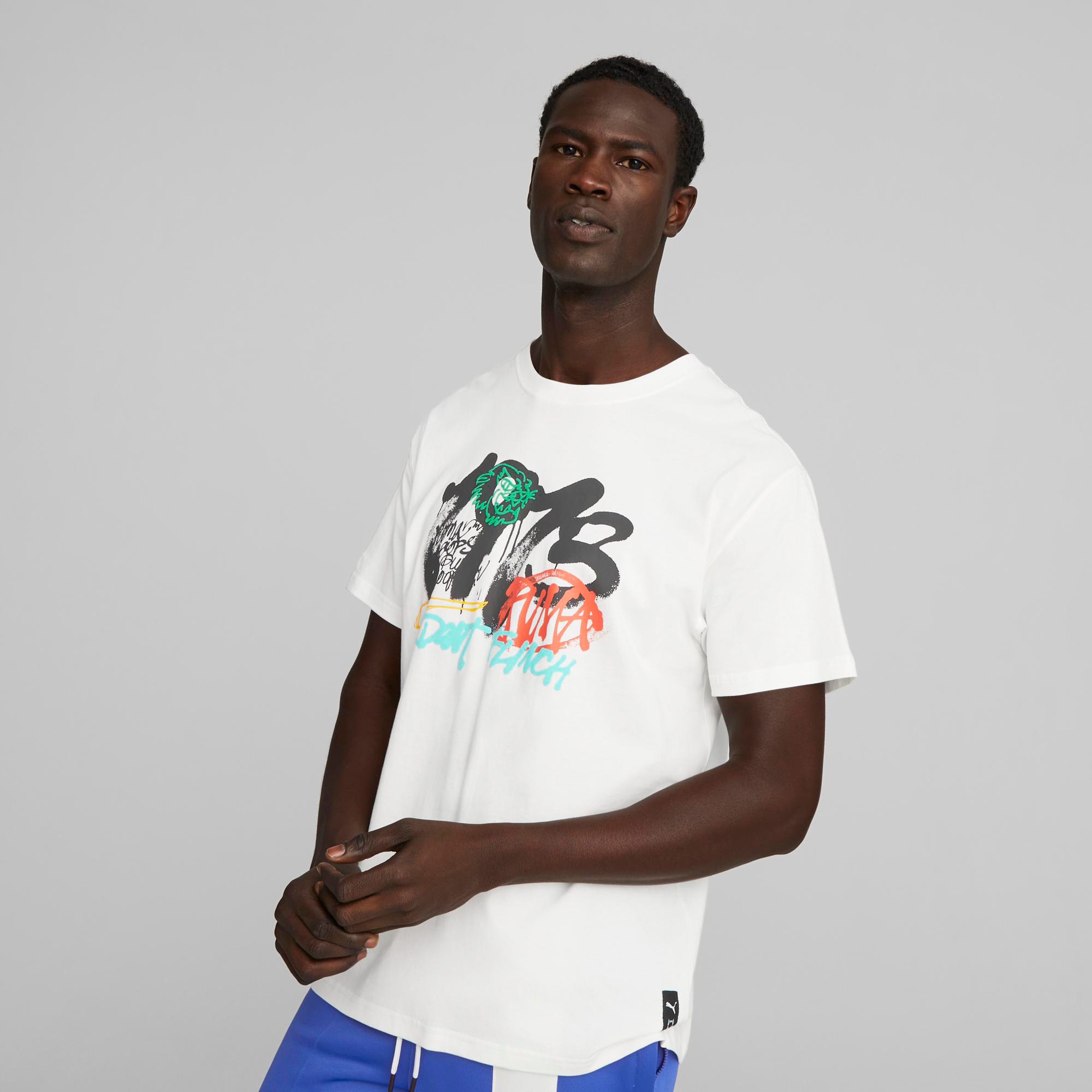 Puma Showcase Erkek Beyaz T-Shirt