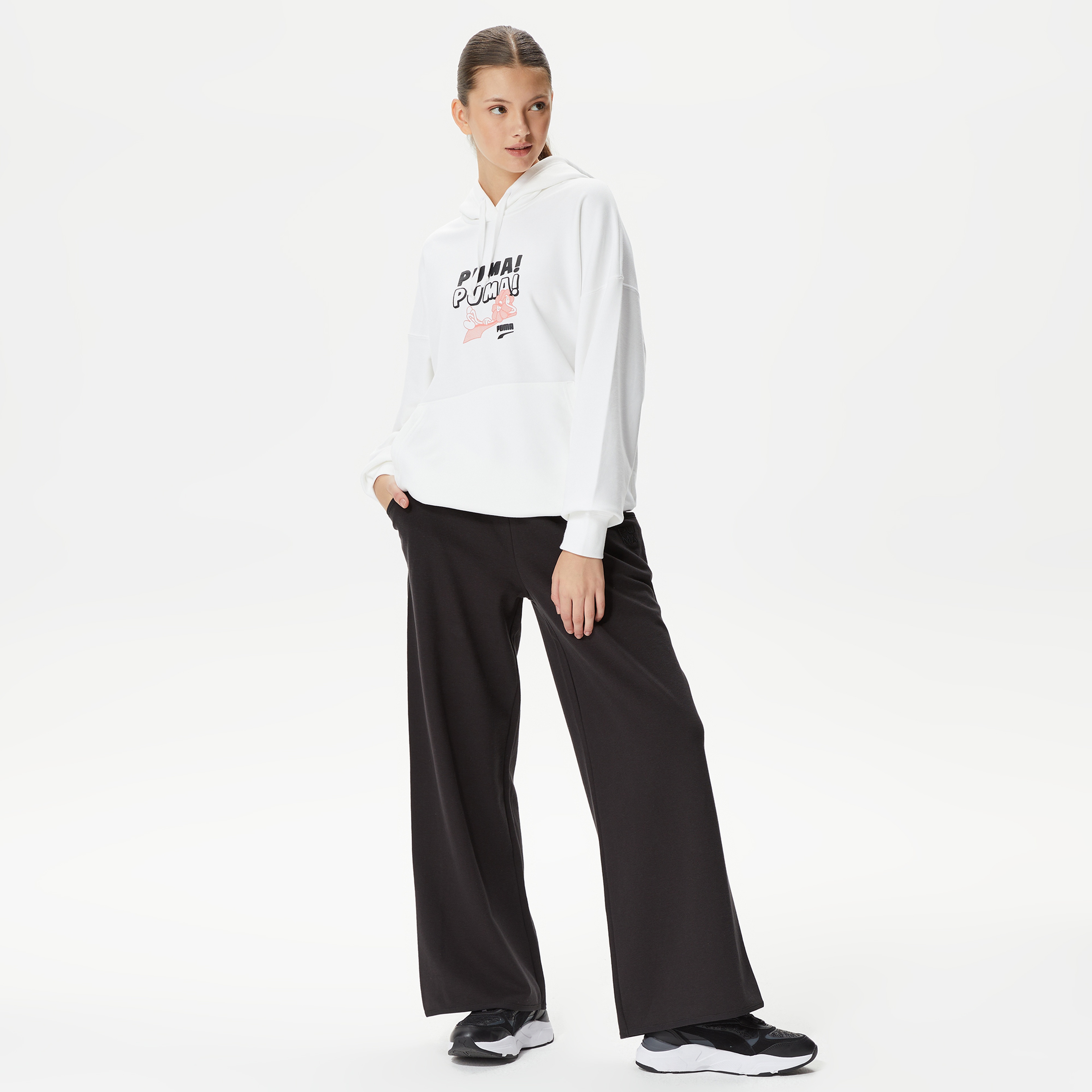 Puma Infuse Wide Leg Kadın Siyah Eşofman Altı