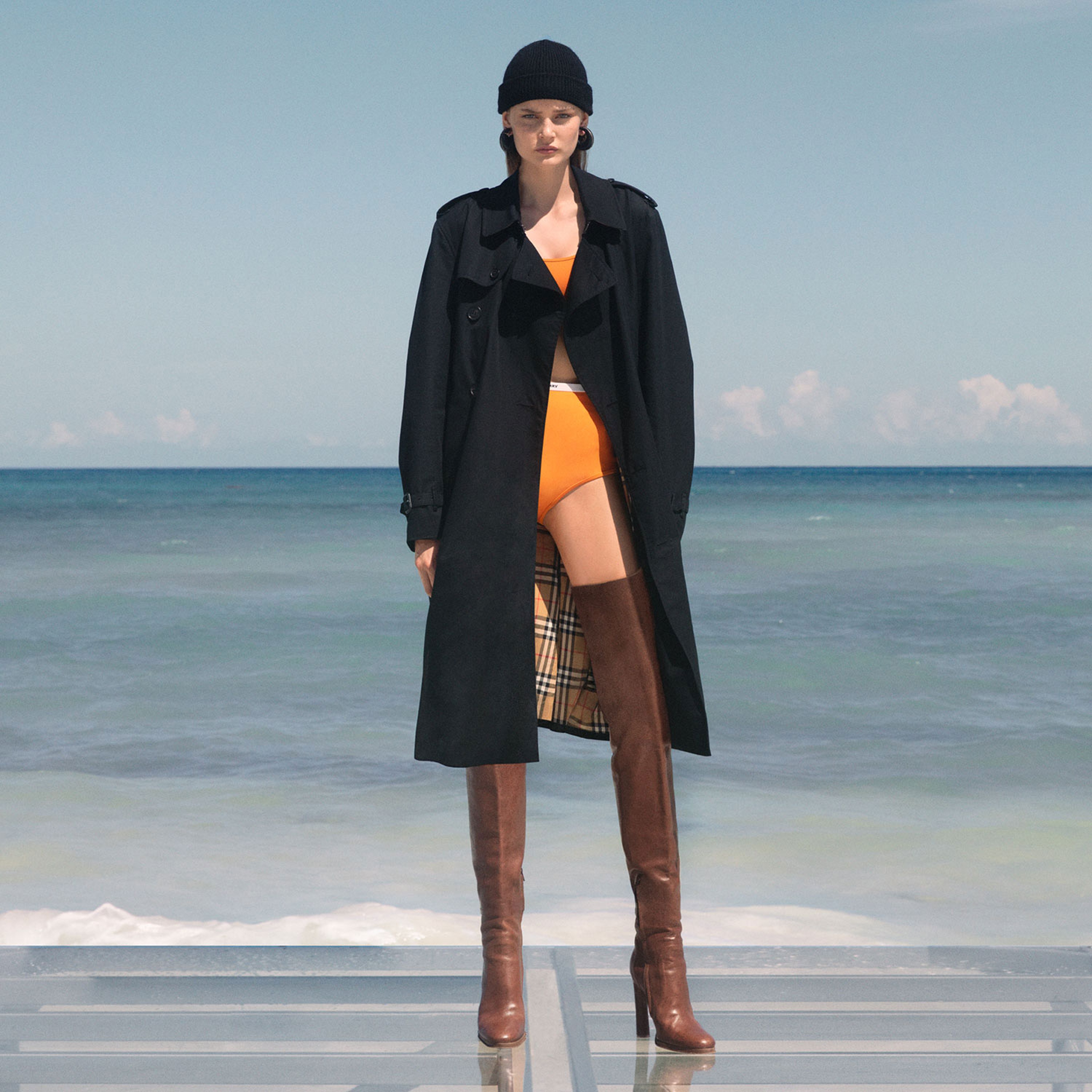 Burberry Kadın Turuncu Mayo