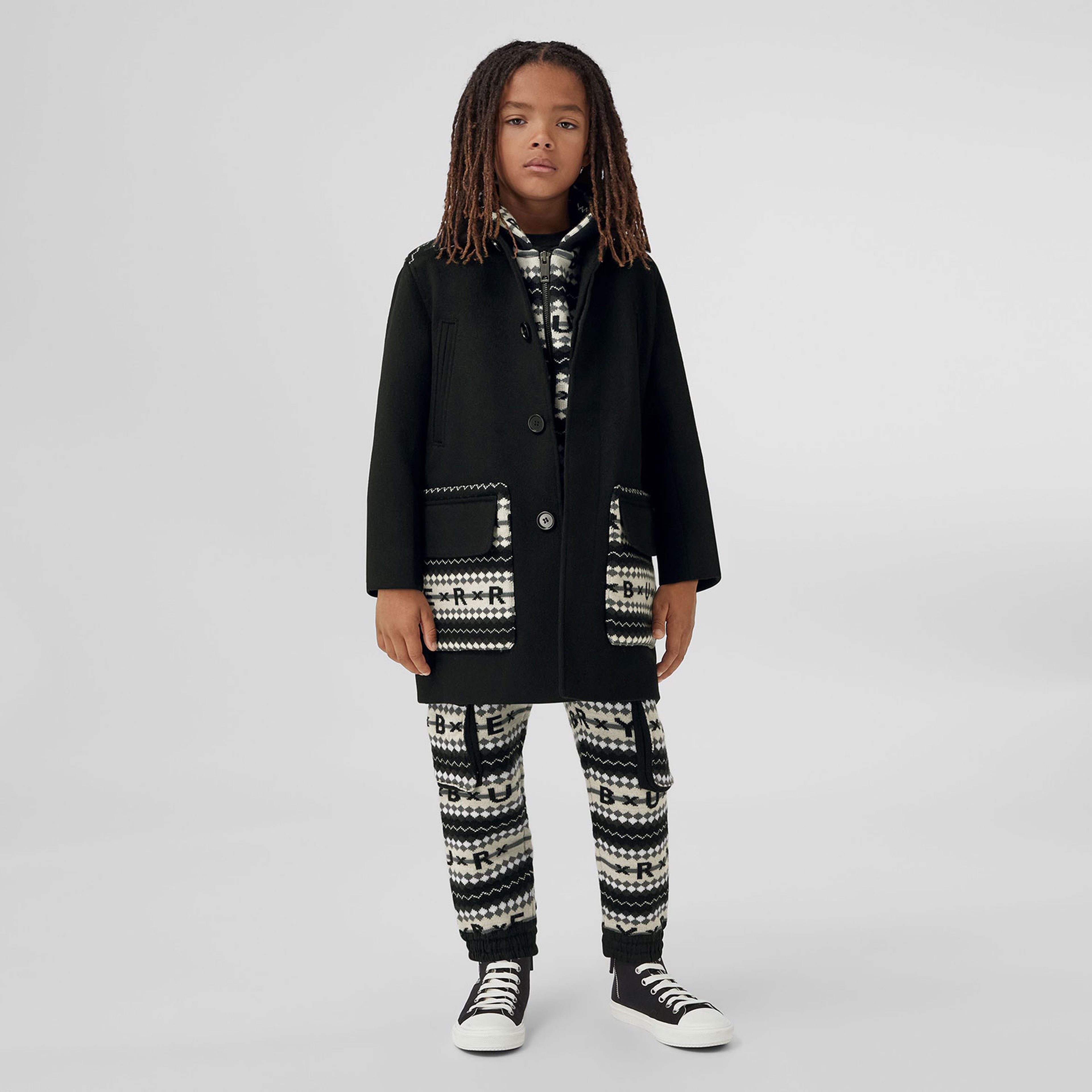 Burberry Çocuk Siyah Kaban