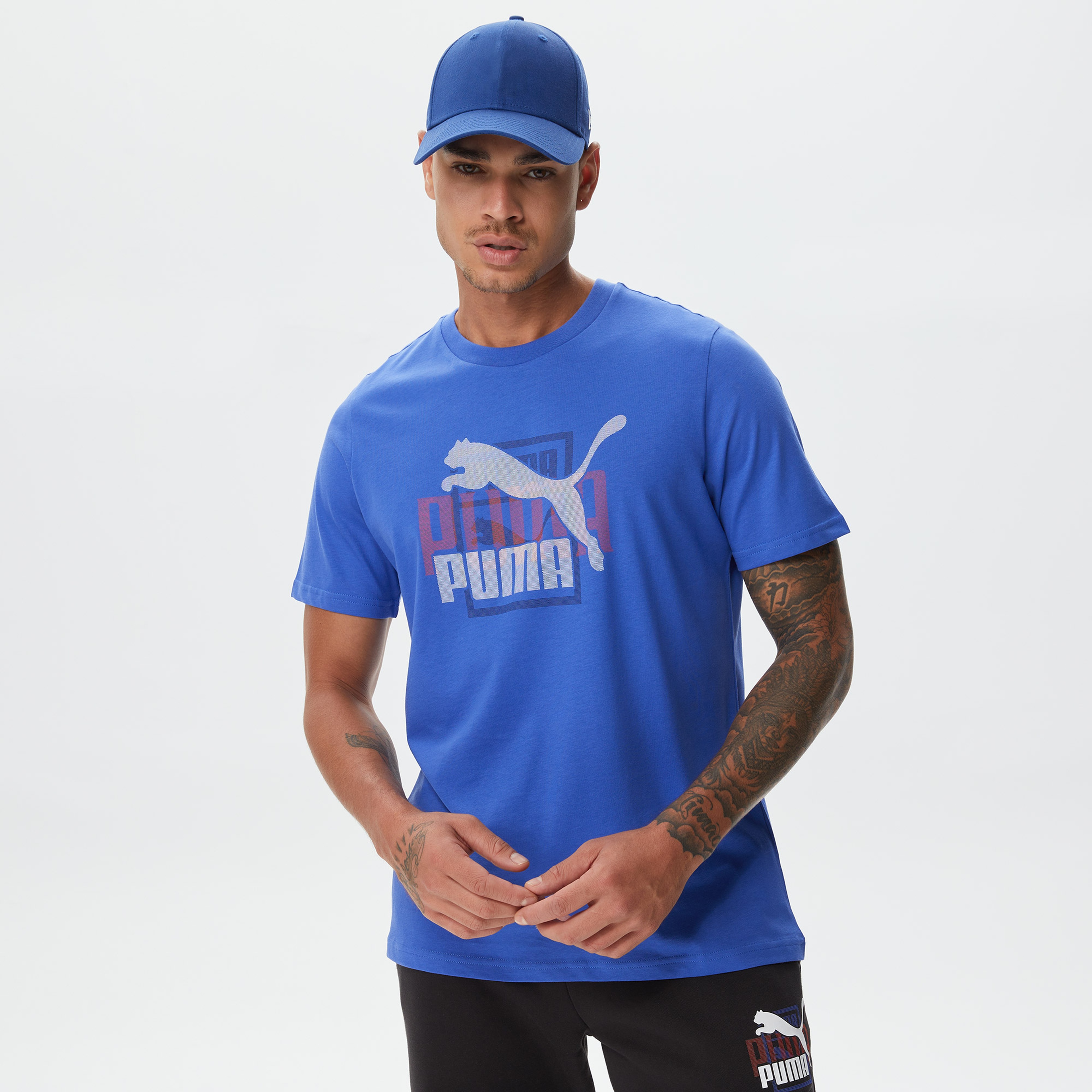 Puma Classics GEN. Erkek Mavi T-Shirt