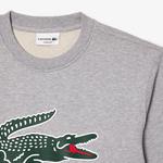 Erkek Classic Fit Bisiklet Yaka Baskılı Gri Sweatshirt