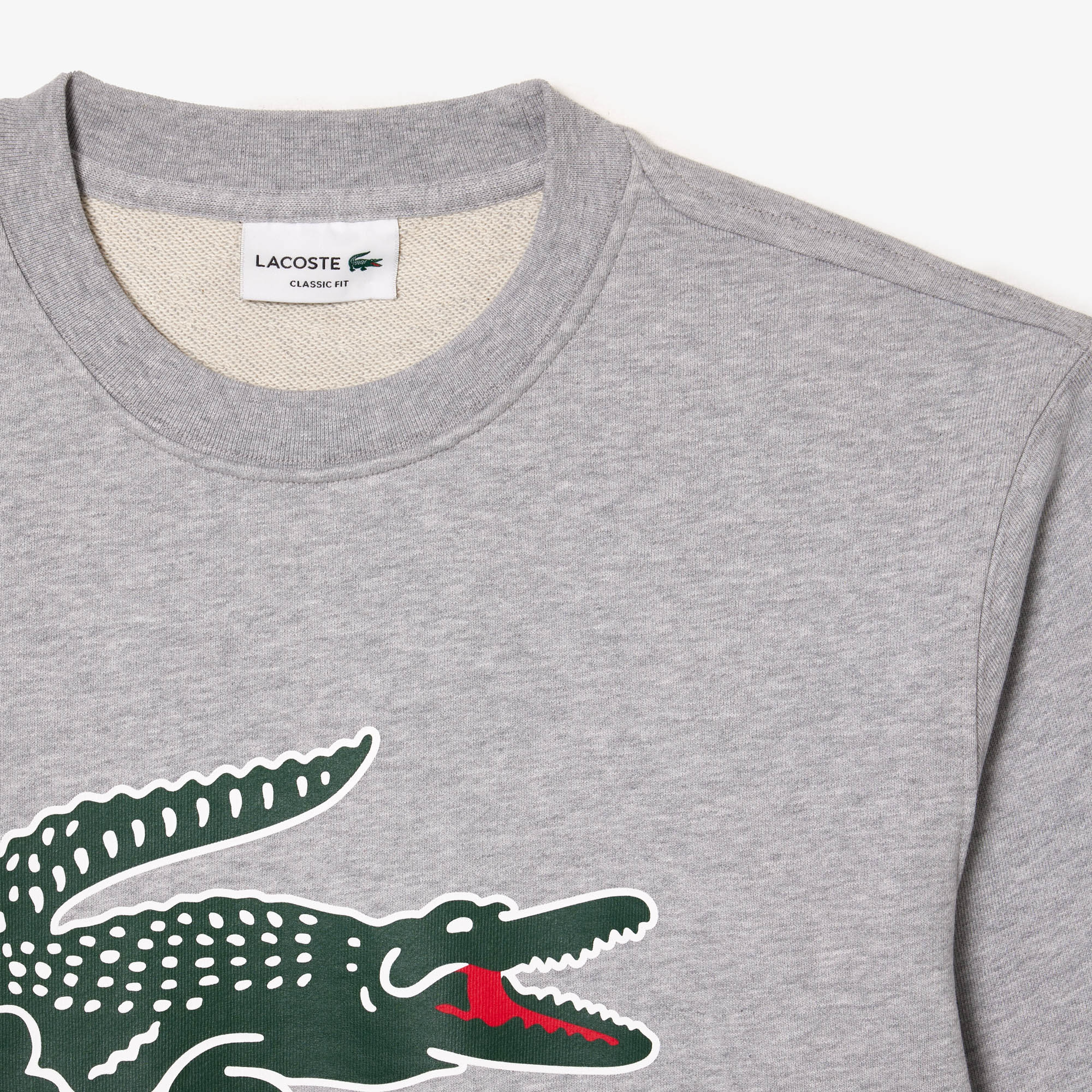 Erkek Classic Fit Bisiklet Yaka Baskılı Gri Sweatshirt