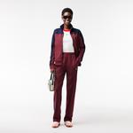 Kadın Straight Fit Renk Bloklu Bordo Eşofman Altı