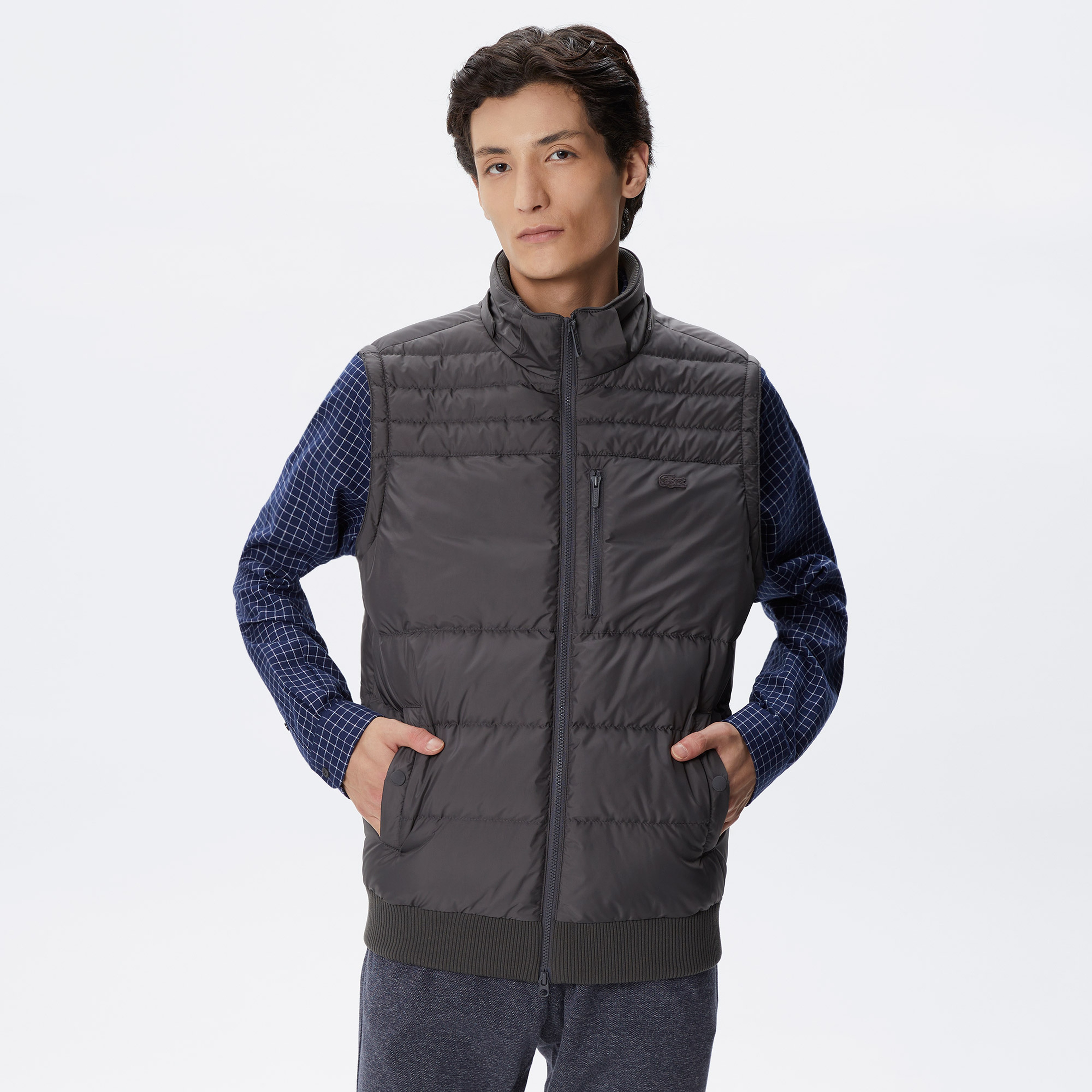 Erkek Kapüşonlu Gri Mont