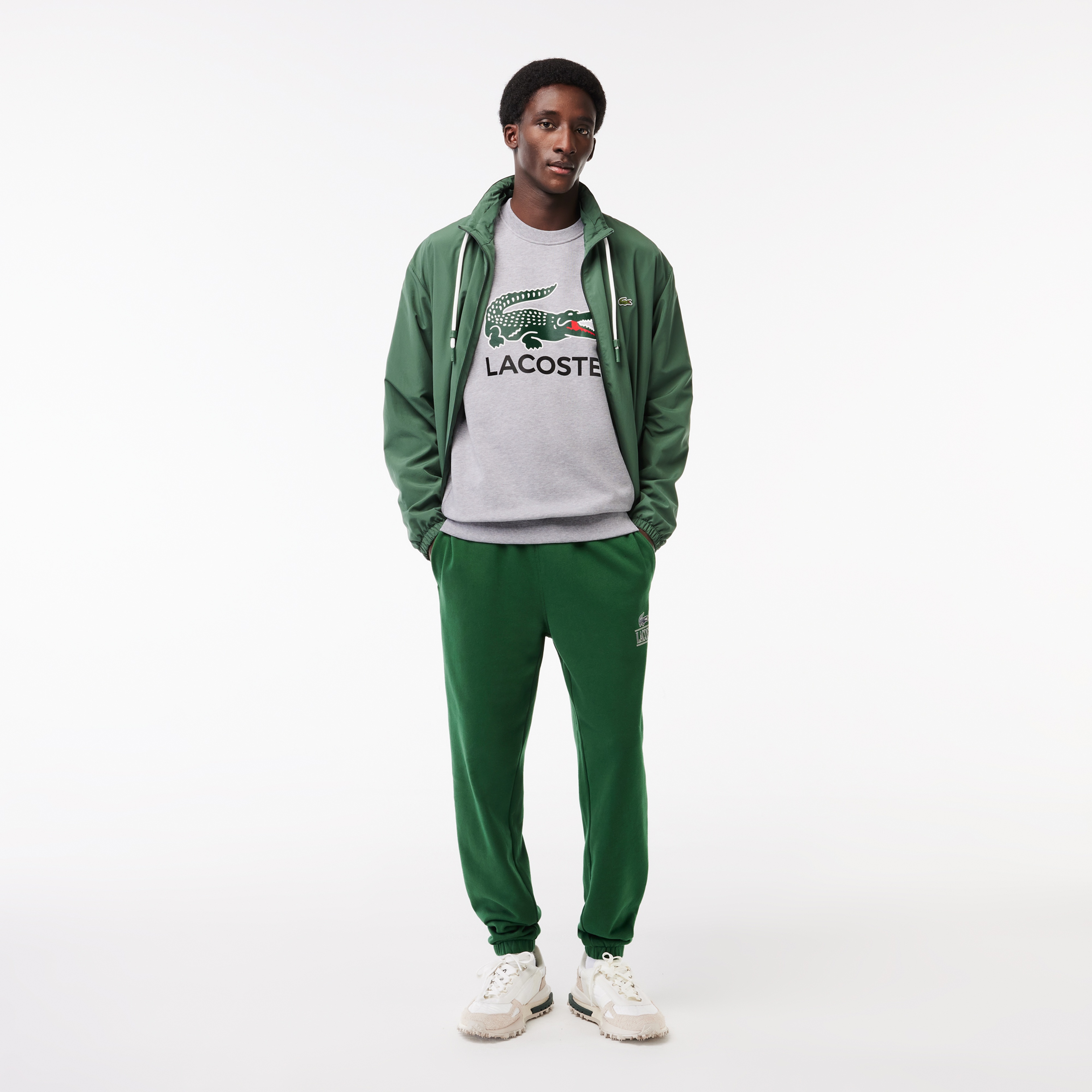 Erkek Classic Fit Bisiklet Yaka Baskılı Gri Sweatshirt