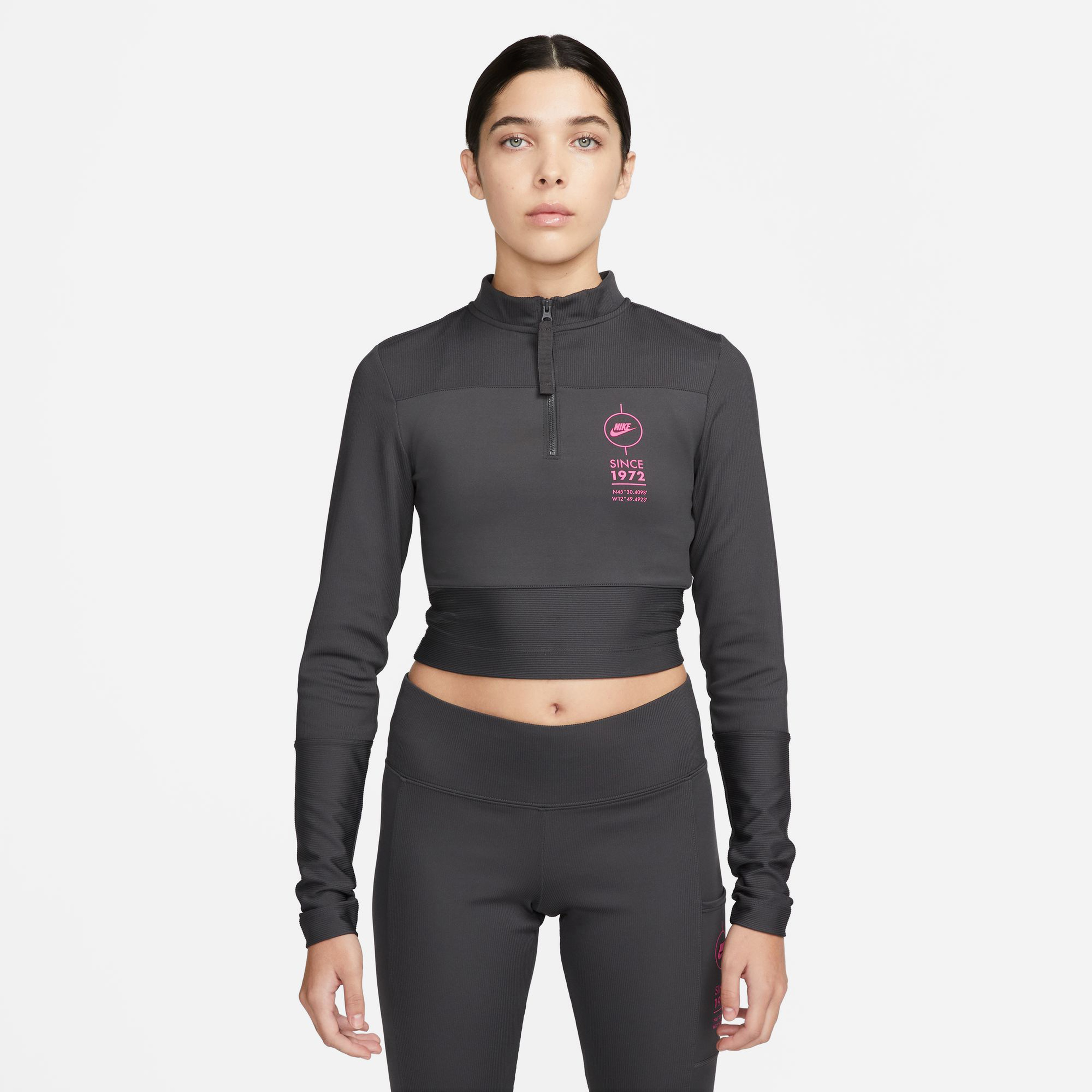 Nike Sportswear Top Rib Kadın Gri T-Shirt