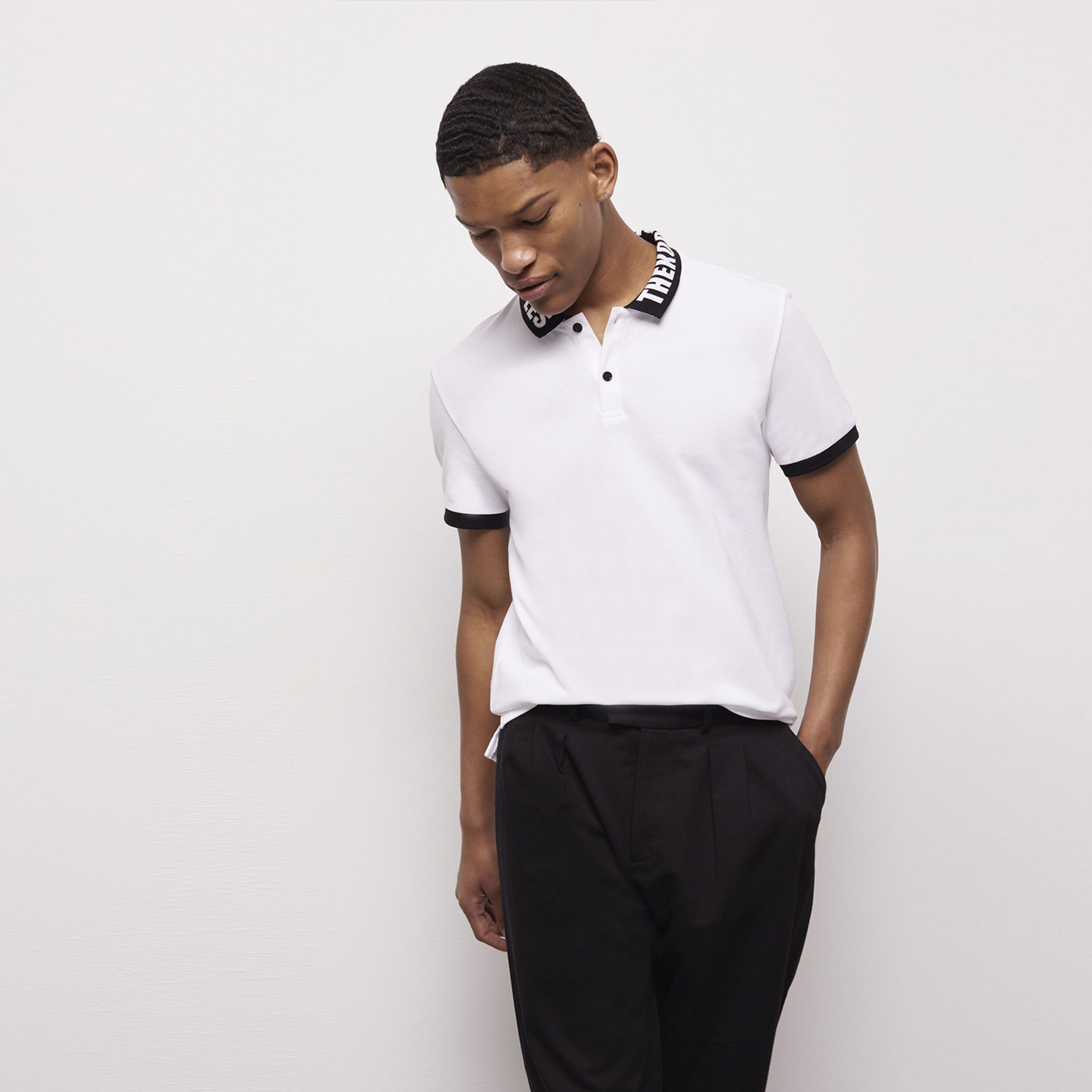 The Kooples Erkek Baskılı Beyaz Polo