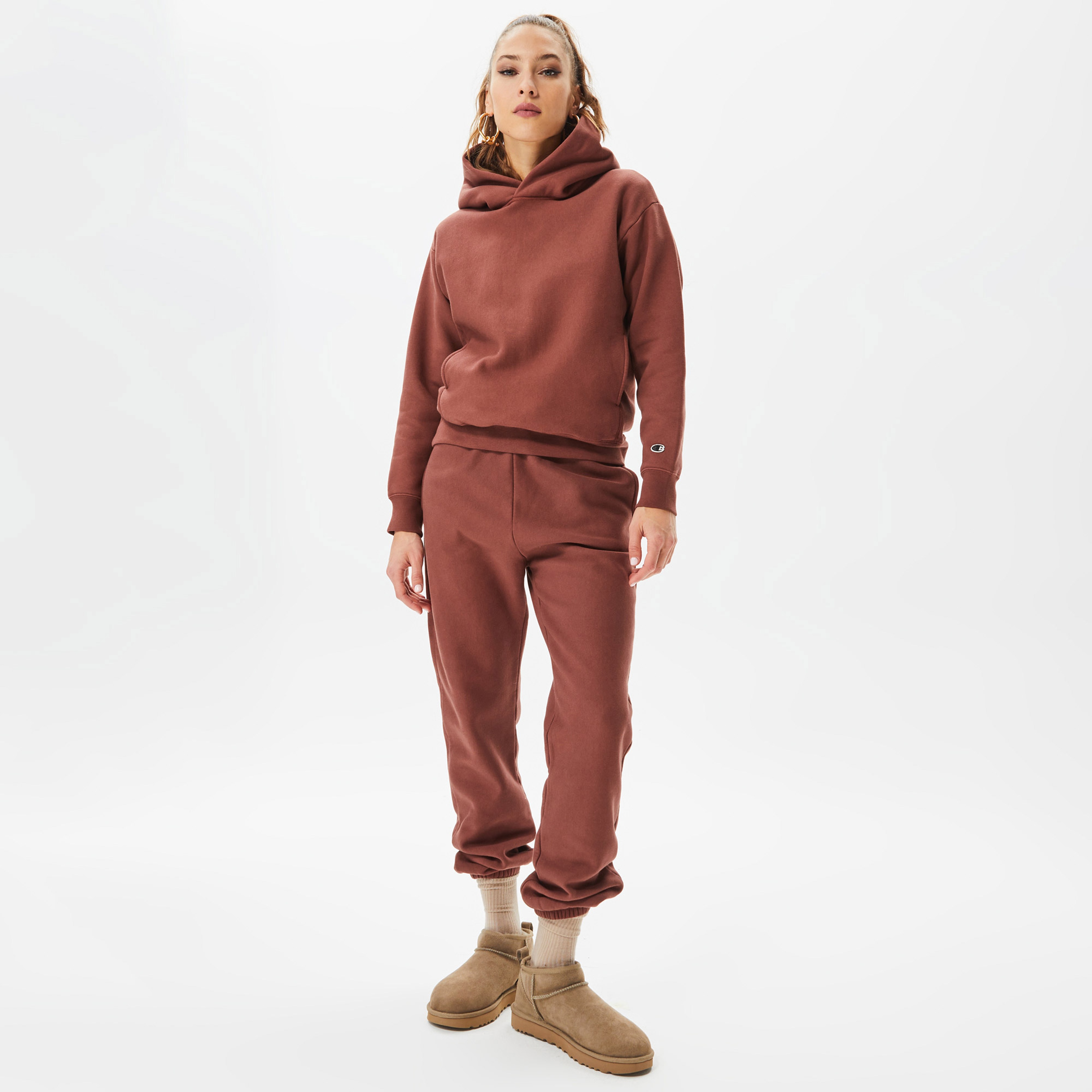 Champion Hooded Kadın Bordo Hoodie
