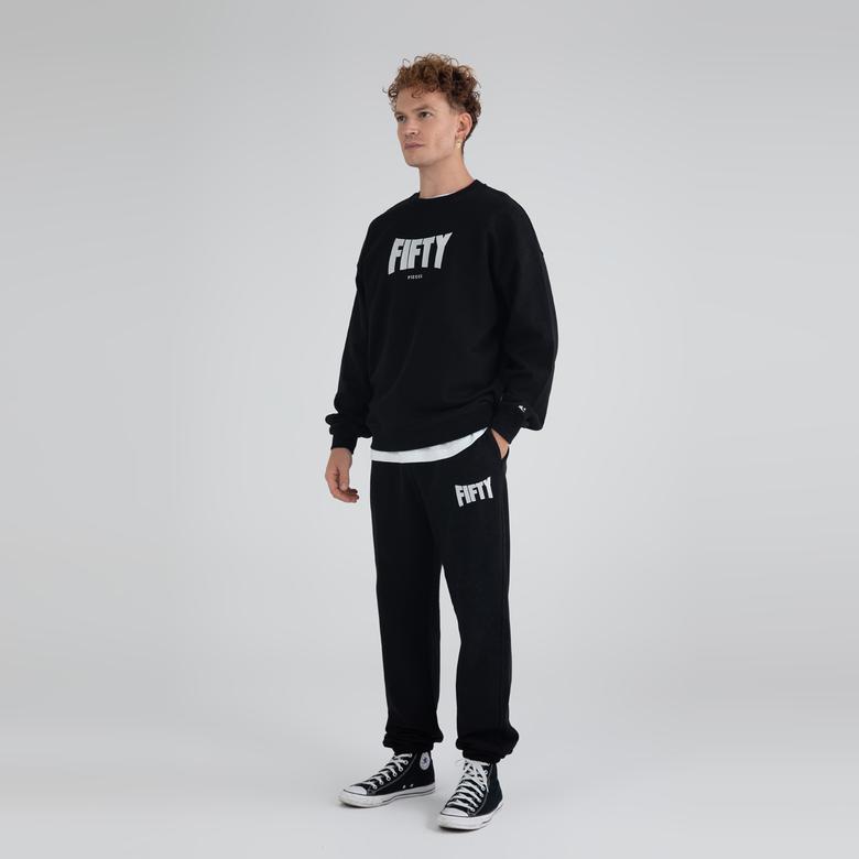 Fifty Pieces Loose Fit Erkek Siyah Eşofman Altı