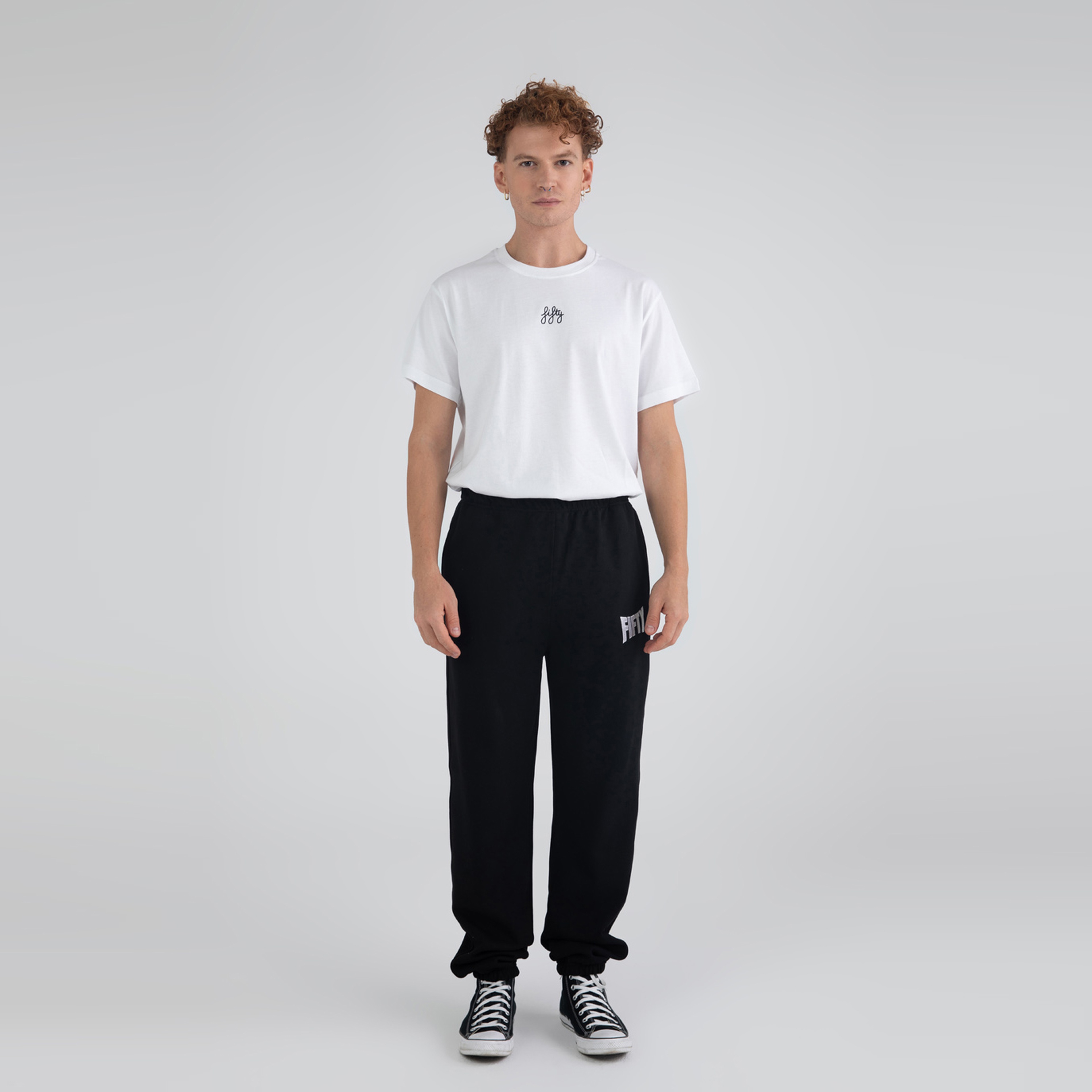 Fifty Pieces Loose Fit Erkek Siyah Eşofman Altı